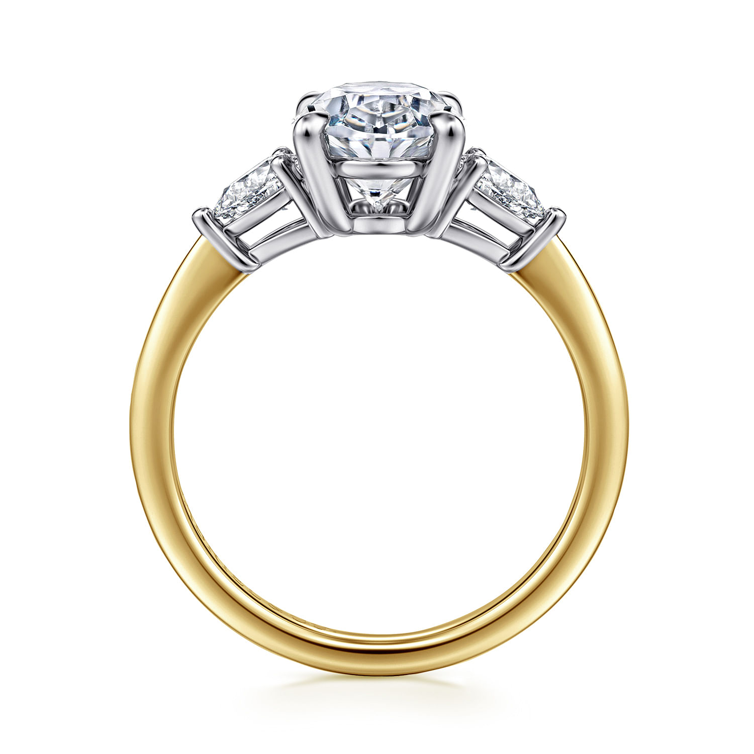 Gabriel & Co. 14K Two-Tone 3-Stone Diamond Engagement Ring Setting