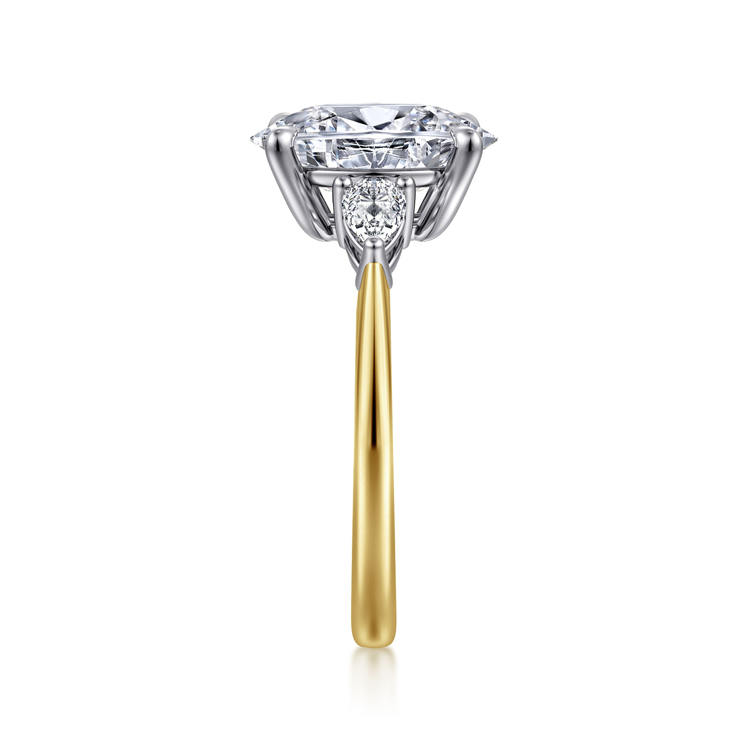 Gabriel & Co. 14K Two-Tone 3-Stone Diamond Engagement Ring Setting
