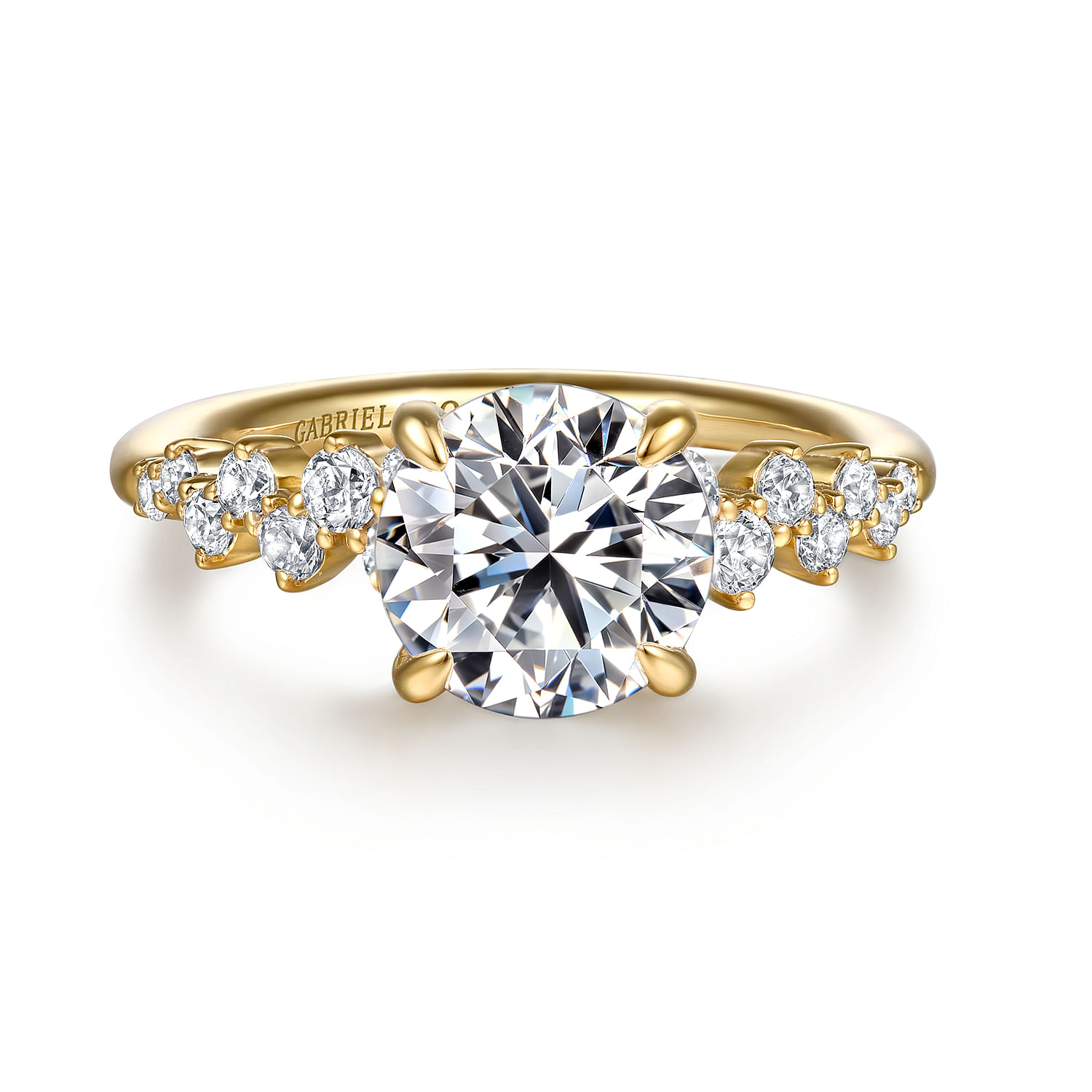 Gabriel & Co. 14K Yellow Gold Starlight Collection Round Diamond Engagement Ring Setting