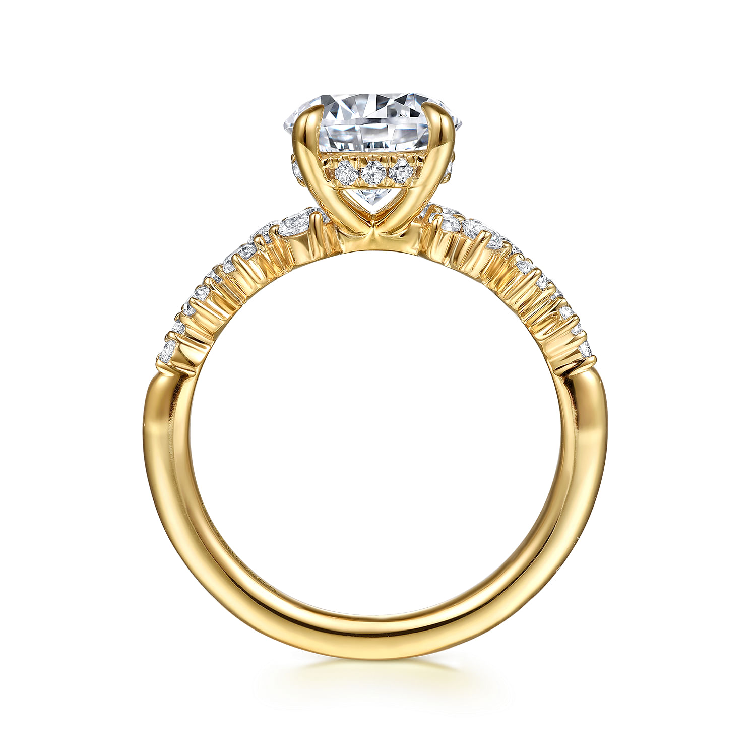 Gabriel & Co. 14K Yellow Gold Starlight Collection Round Diamond Engagement Ring Setting