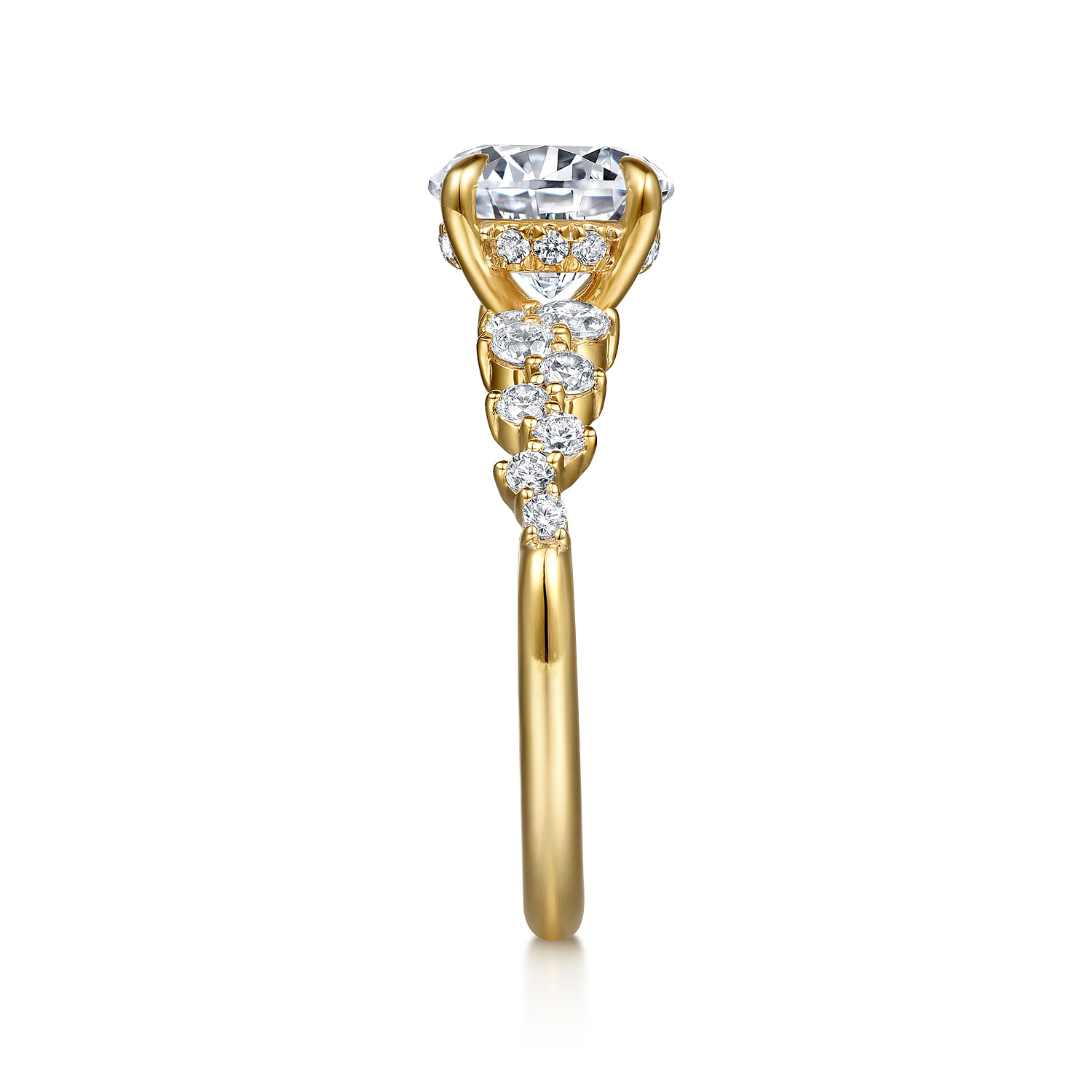 Gabriel & Co. 14K Yellow Gold Starlight Collection Round Diamond Engagement Ring Setting