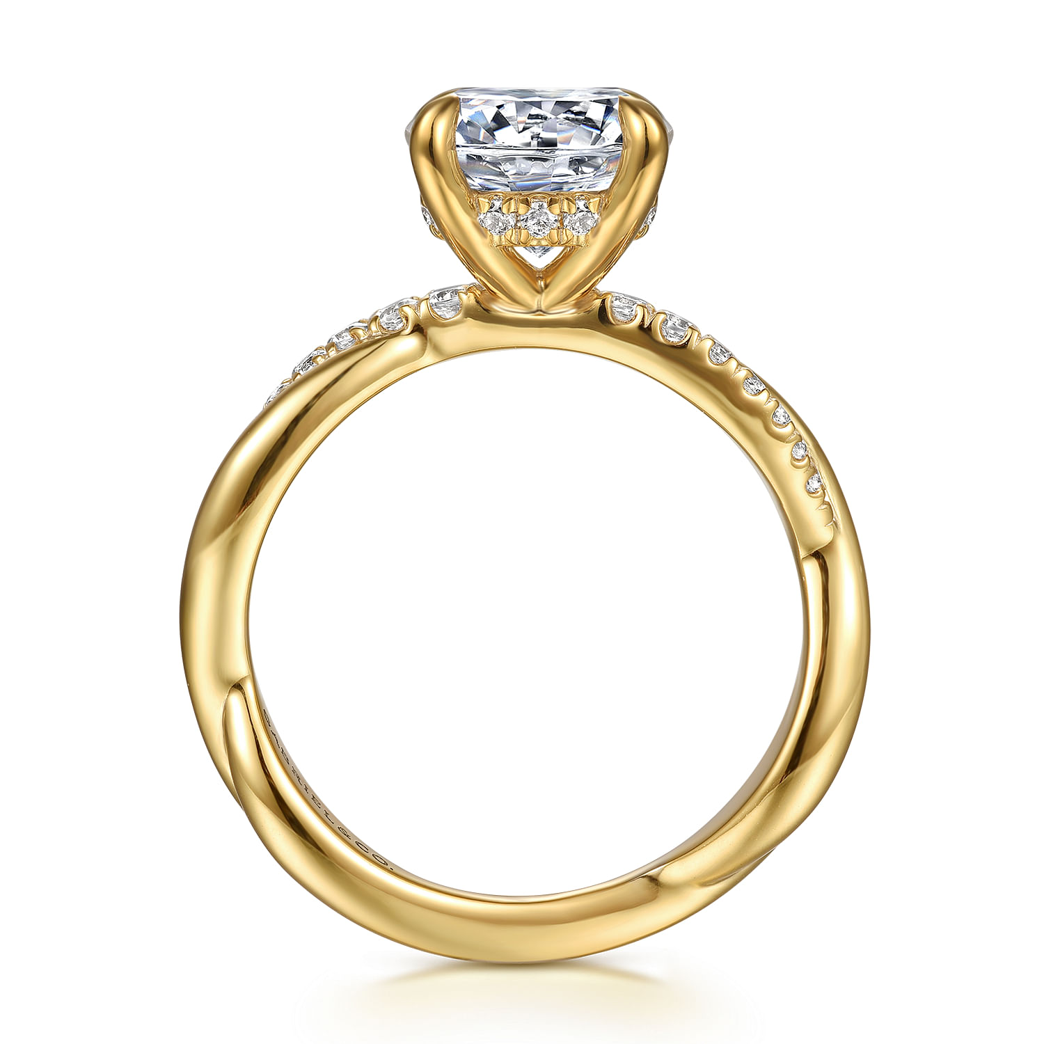 Gabriel & Co. 14K Yellow Gold Diamond Twisted Shank Engagement Ring Setting