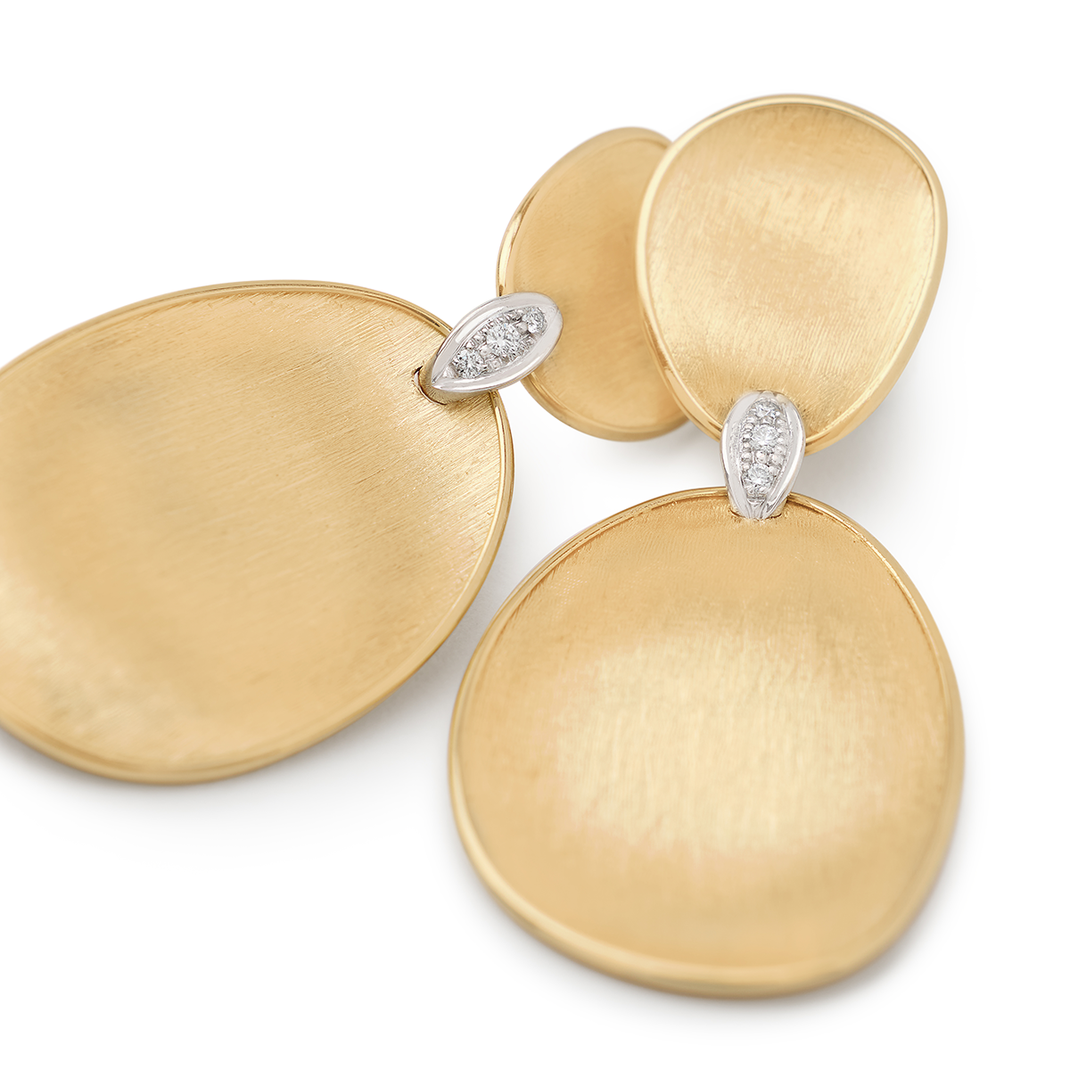 Marco Bicego 18K Yellow Gold Lunaria Diamond Accent Two-Drop Earrings