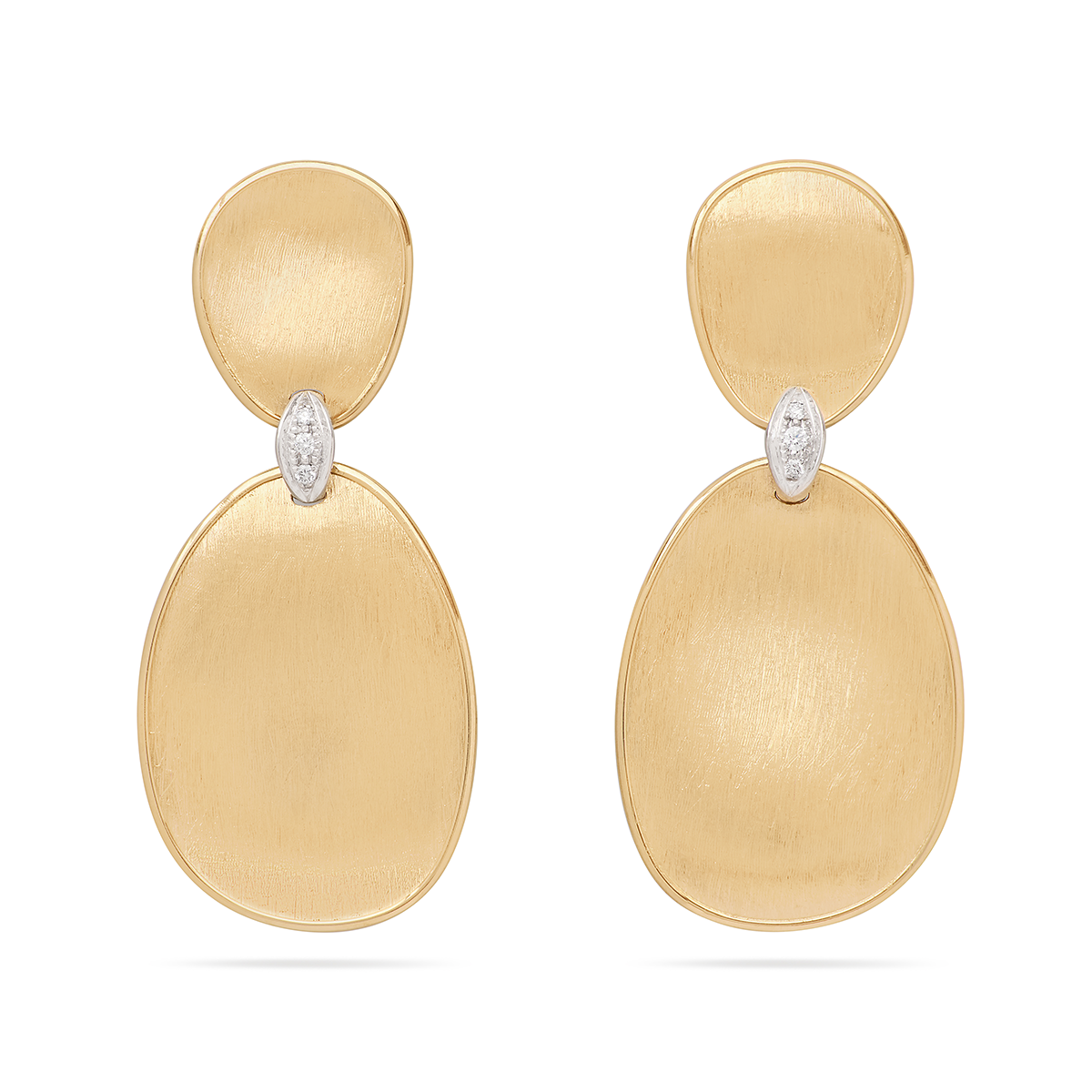 Marco Bicego 18K Yellow Gold Lunaria Diamond Accent Two-Drop Earrings