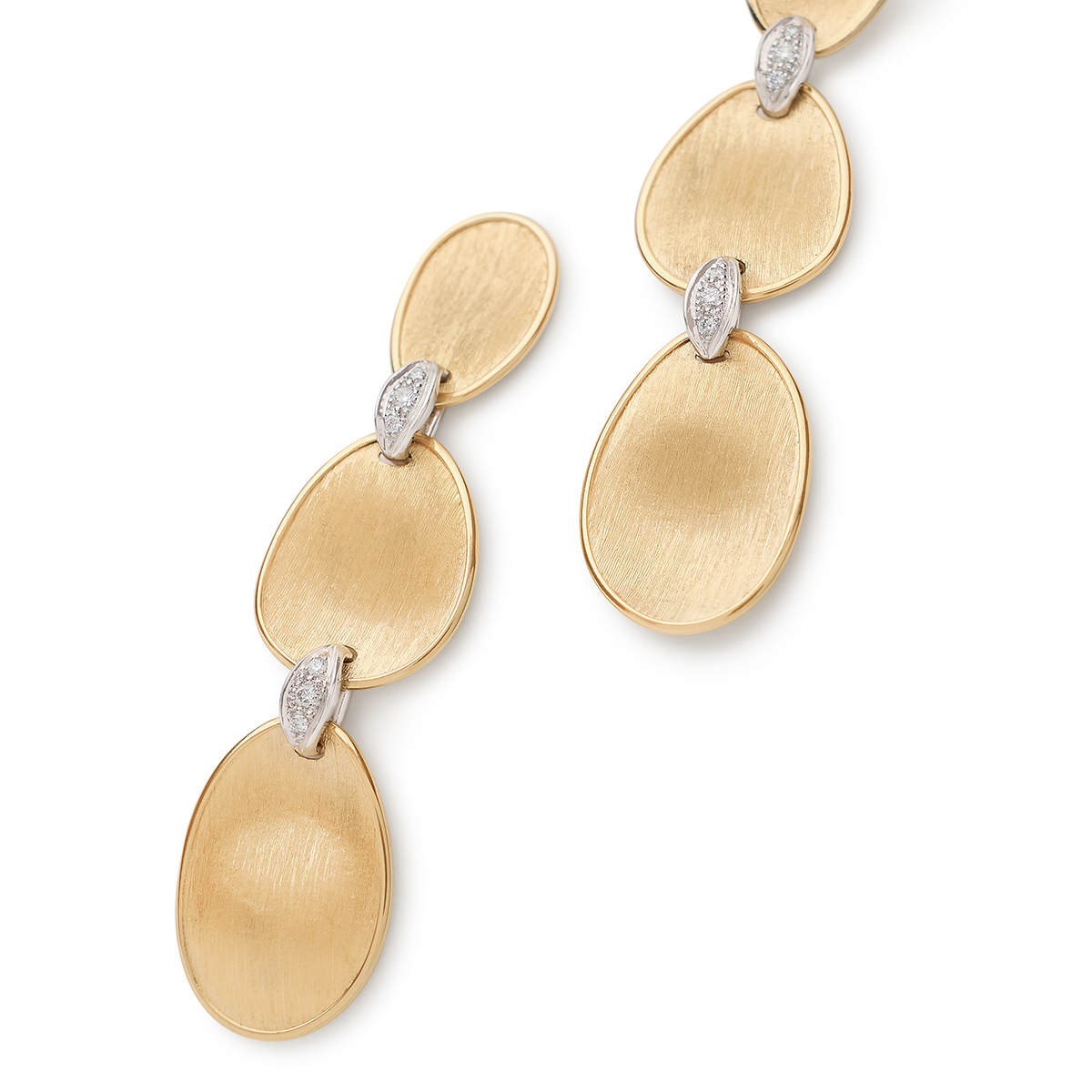 Marco Bicego 18K Yellow Gold Lunaria Diamond Accent Three-Drop Earrings