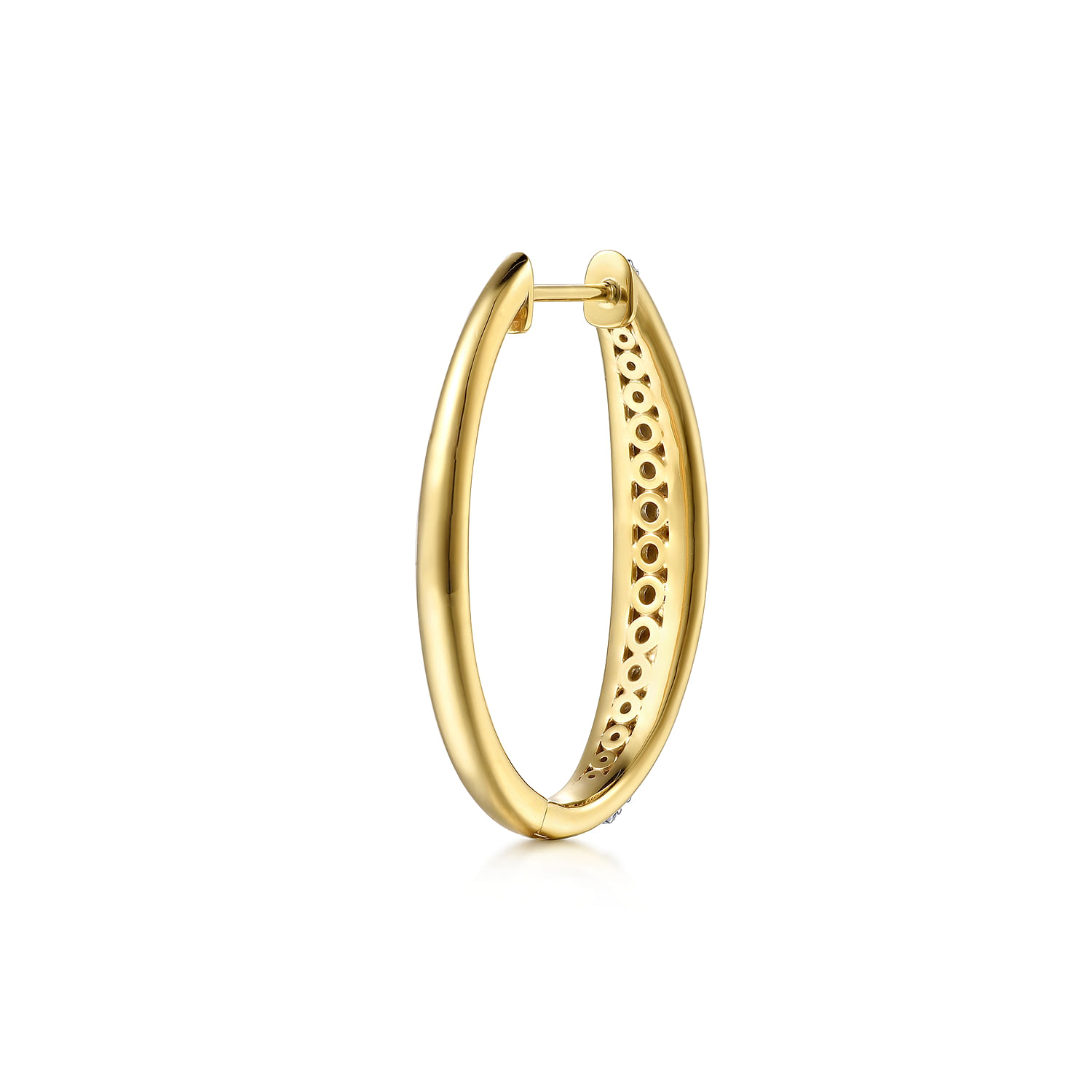 Gabriel & Co. 14K Yellow and White Gold Classic Diamond Oval Hoops