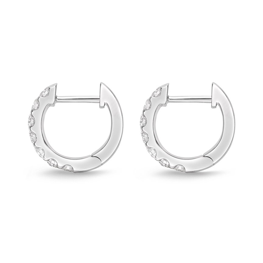 Memoire 18K White Gold 1/2-Carat Odessa Diamond Huggies