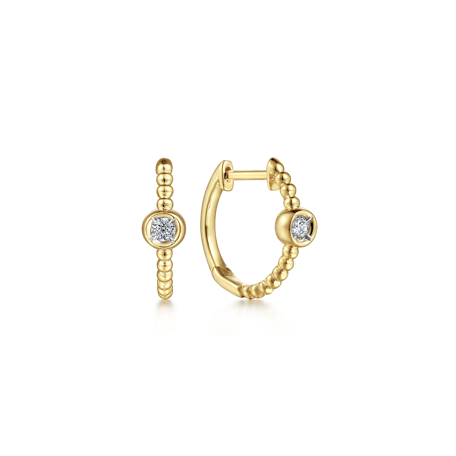 Gabriel & Co. 14K Yellow Gold Bujukan Diamond Huggies