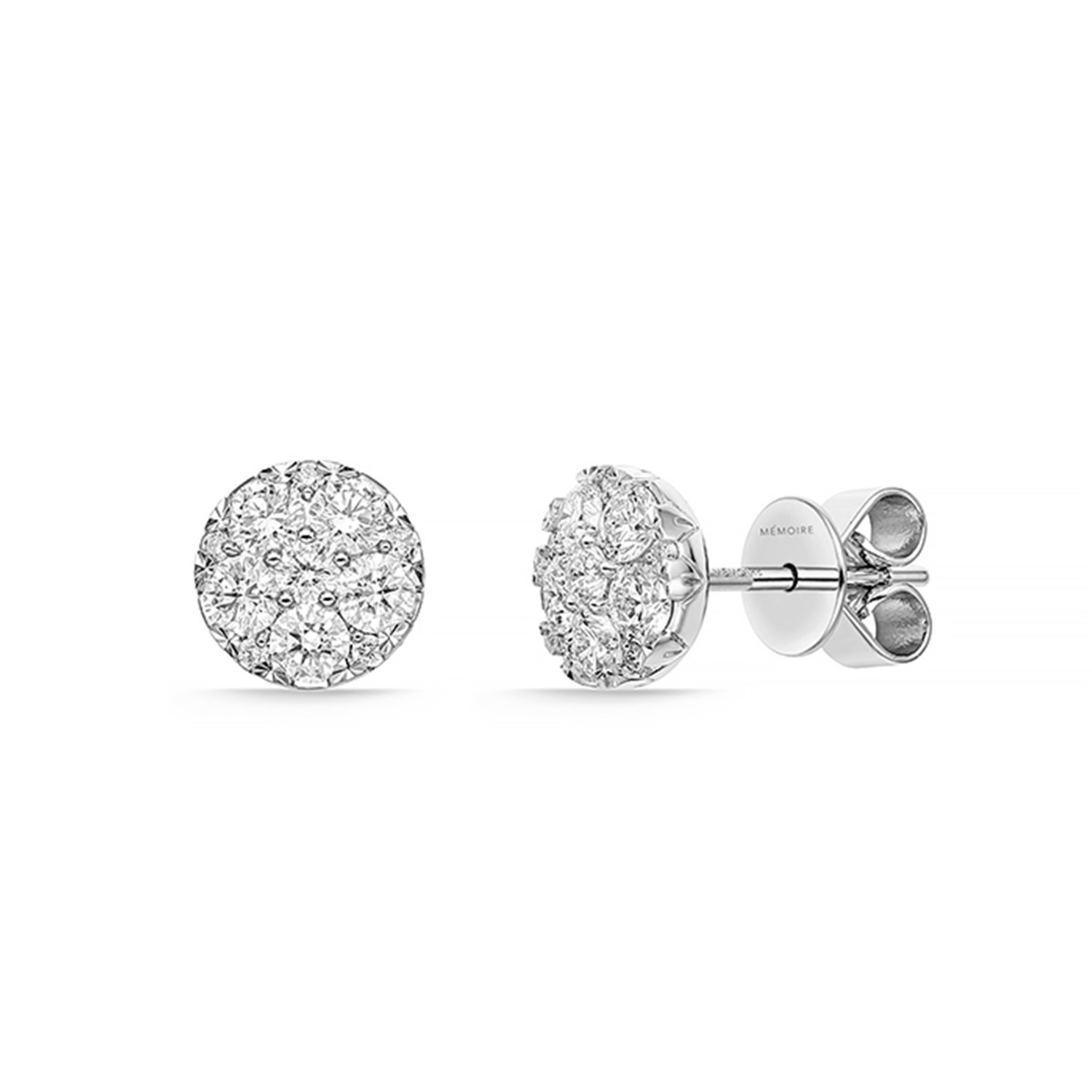 Memoire 18K White Gold Harmony Diamond Cluster Studs