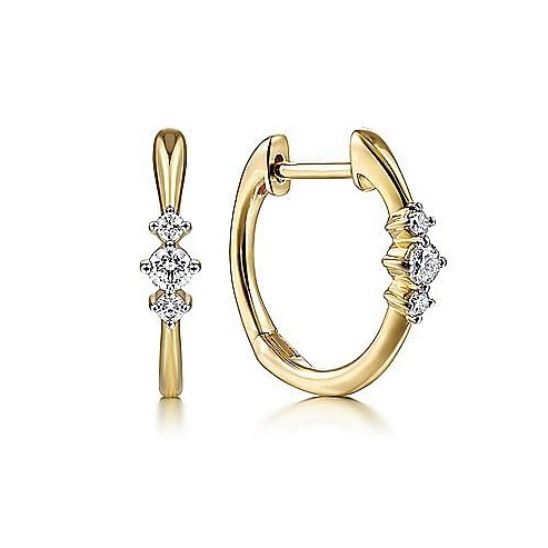 Gabriel & Co. 14K White Gold Diamond Accent Huggies