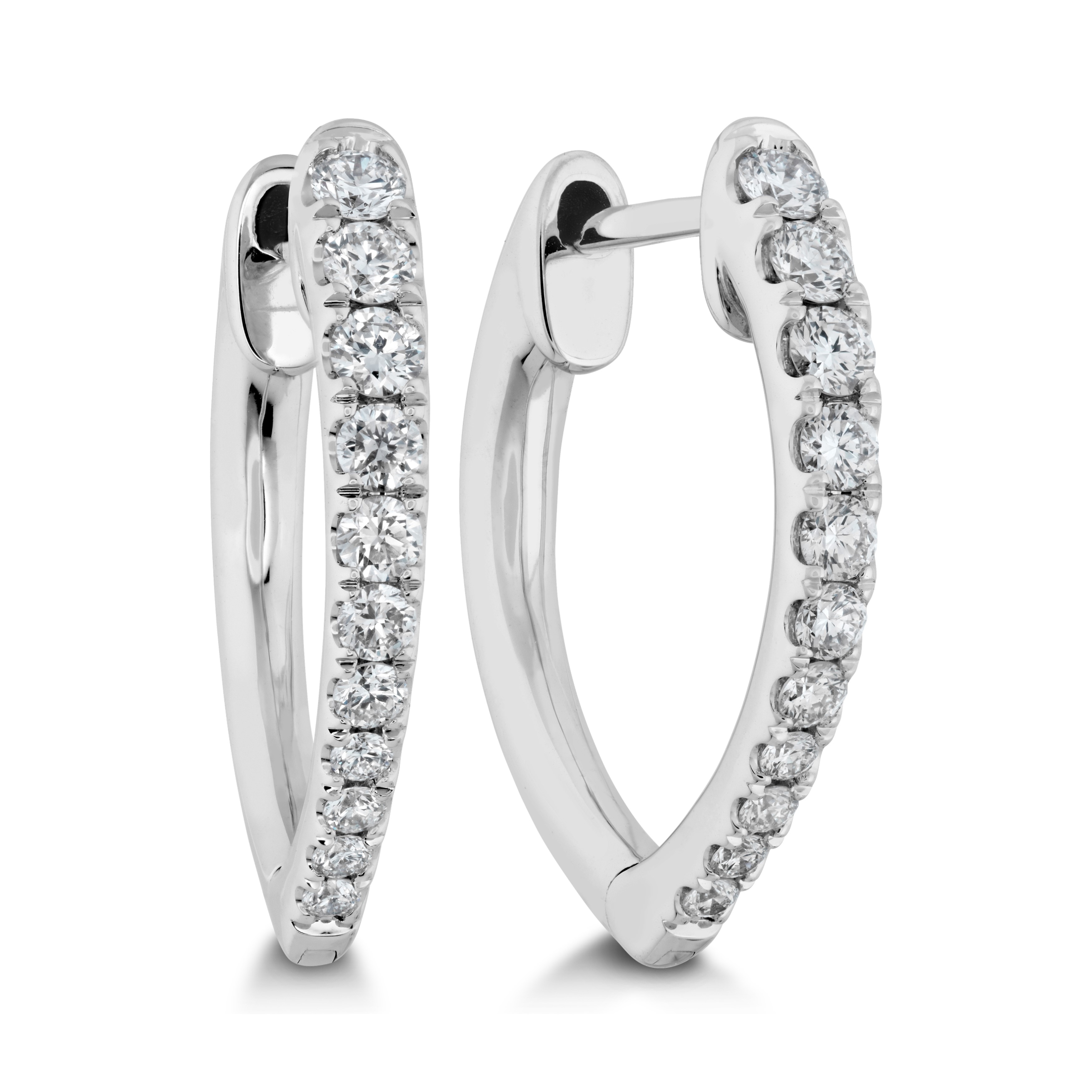 Memoire 18K White Gold Imperial Pointed Diamond Huggies