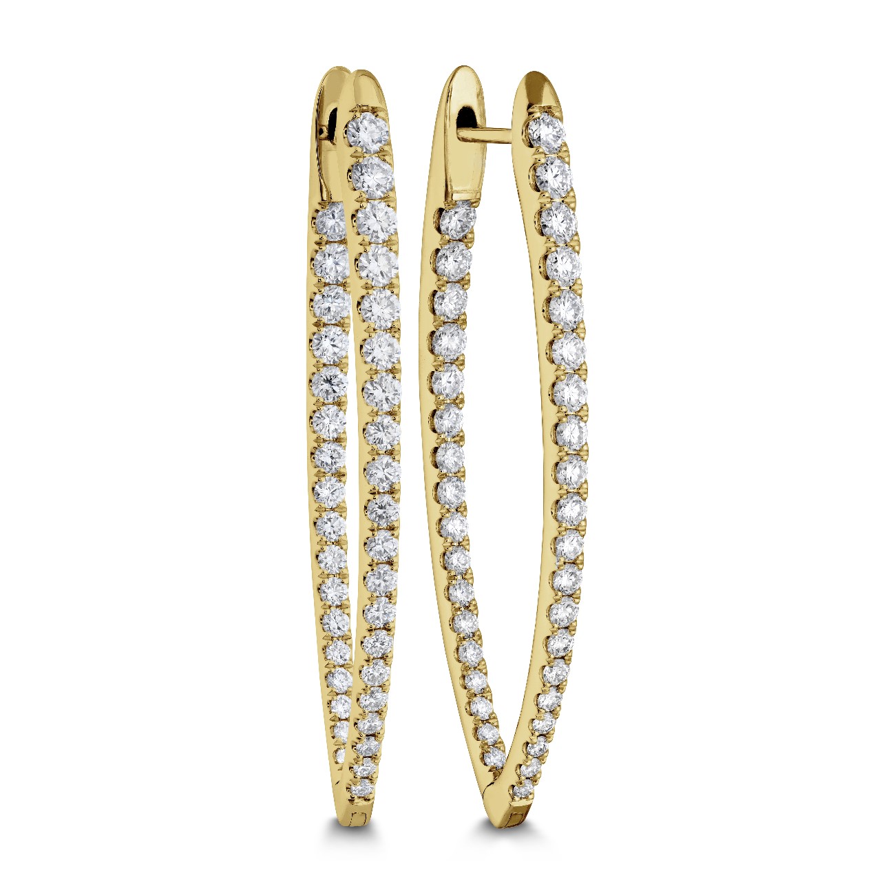Memoire 18K Yellow Gold Large Imperial Pointed Diamond Hoops
