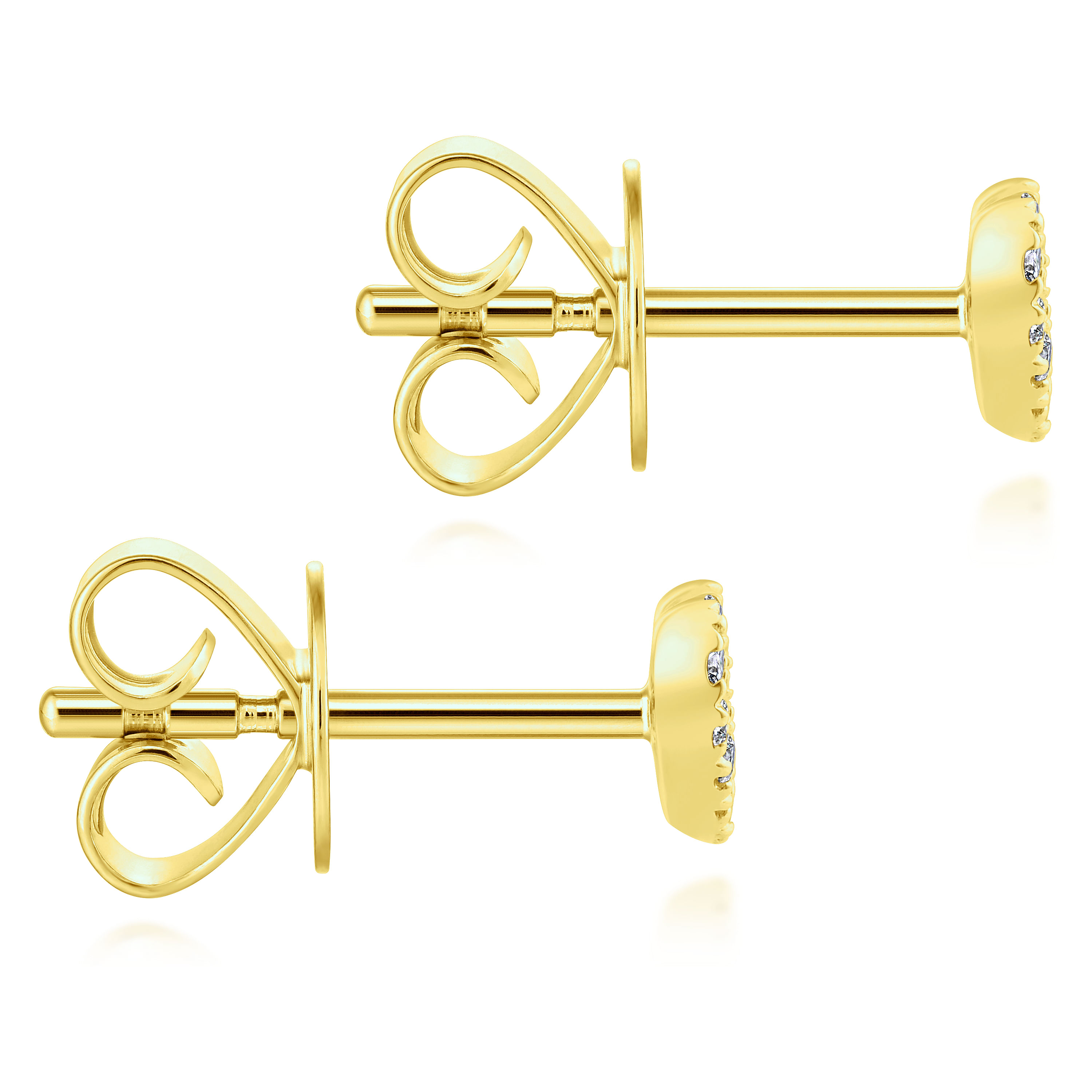 Gabriel & Co.14K Yellow Gold Heart Shaped Pave Diamond Studs