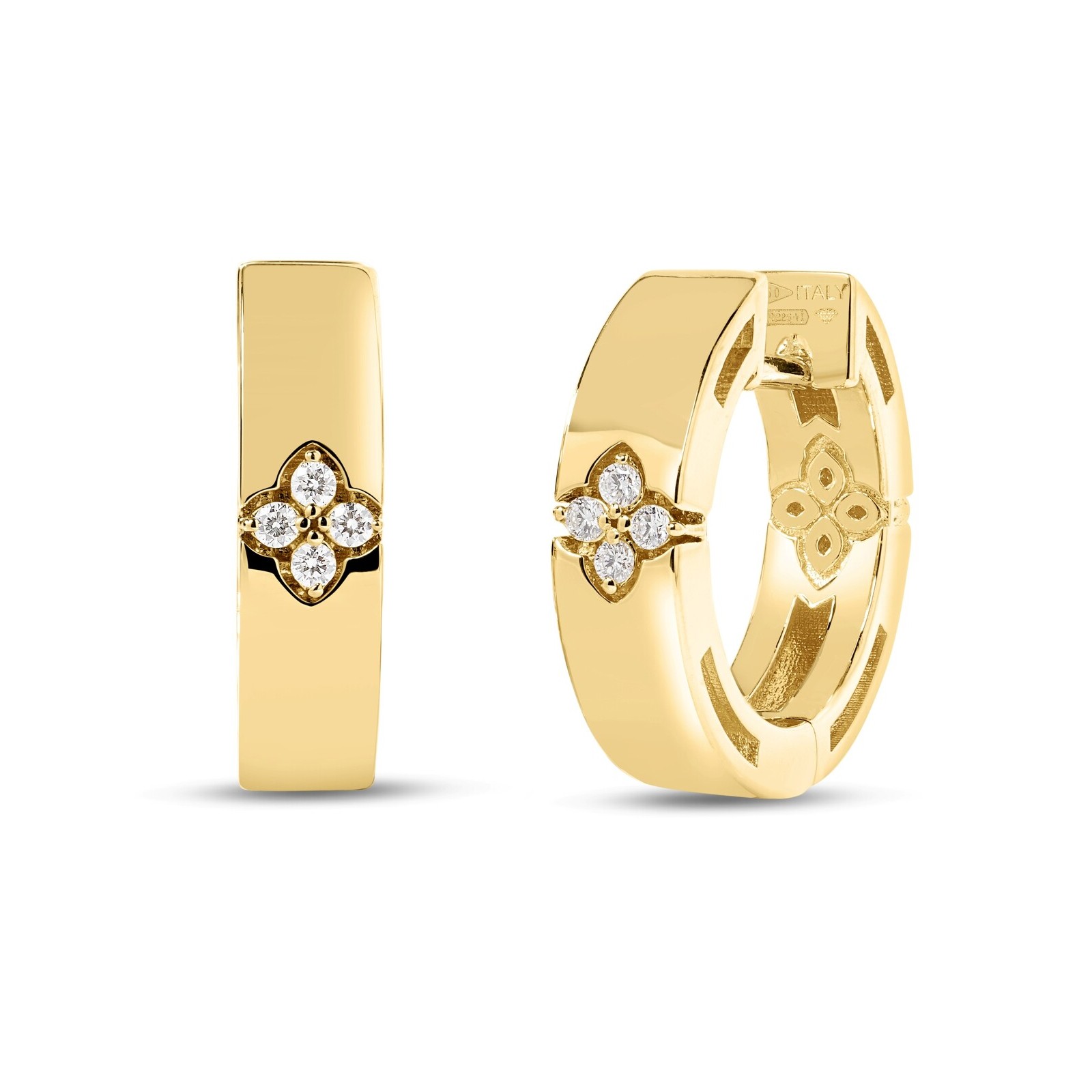 Roberto Coin Love in Verona 18K Diamond Accent Hoop Earrings