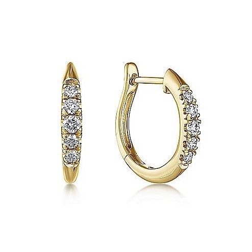 Gabriel & Co. 14K Yellow Gold Classic 15mm Diamond Huggies