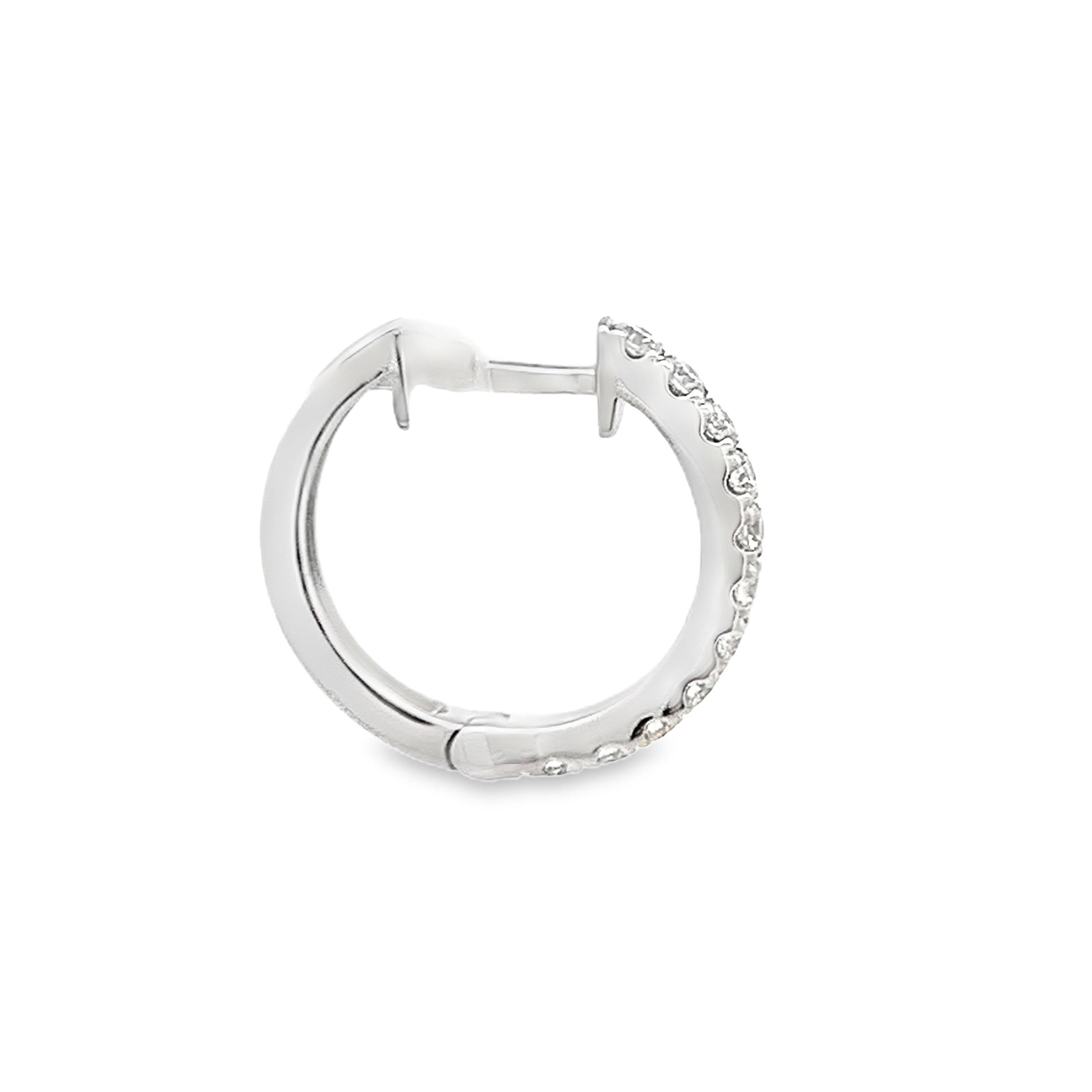 14K White Gold 1/2 Carat Diamond Huggies