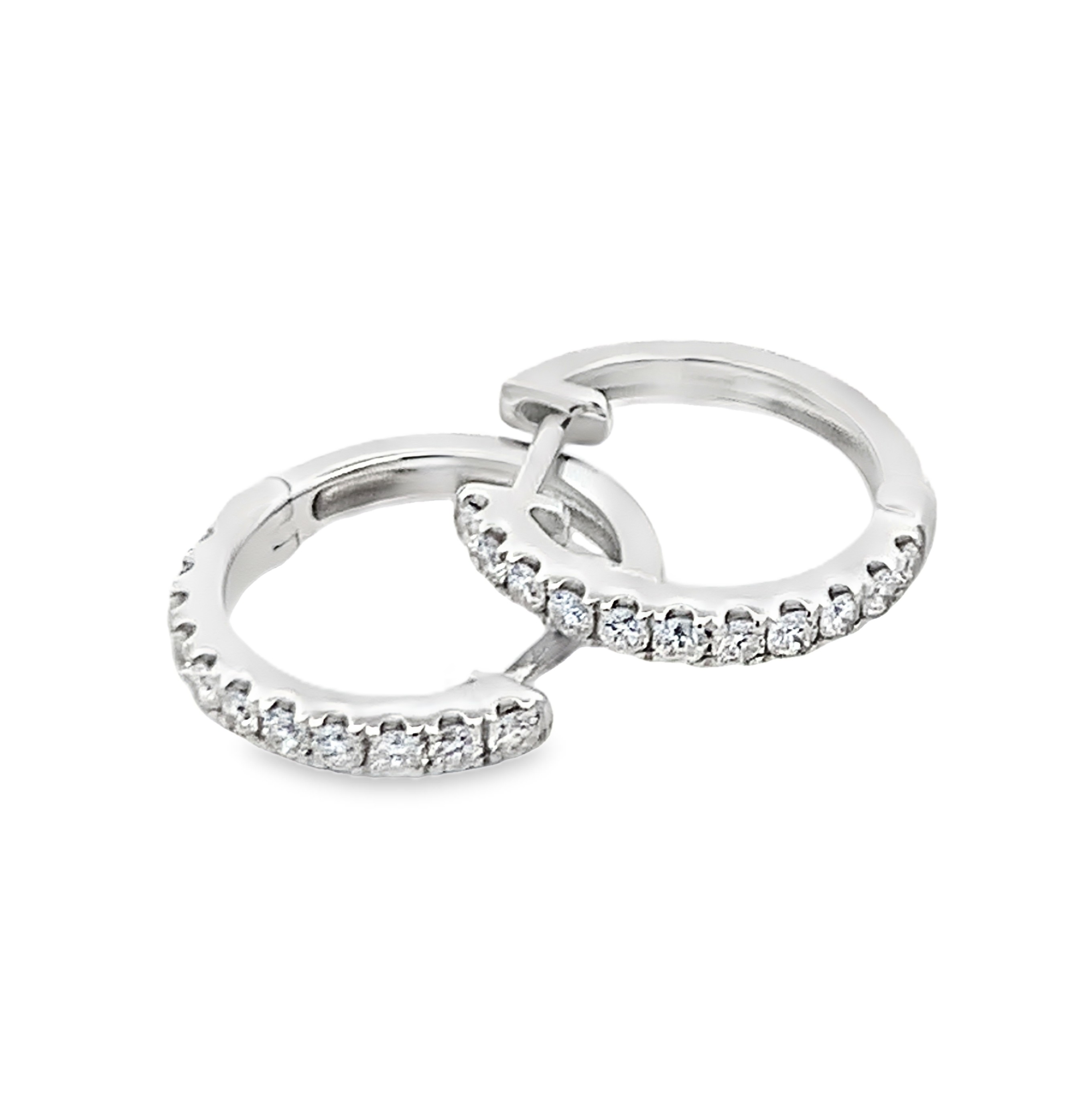 14K White Gold 1/2 Carat Diamond Huggies
