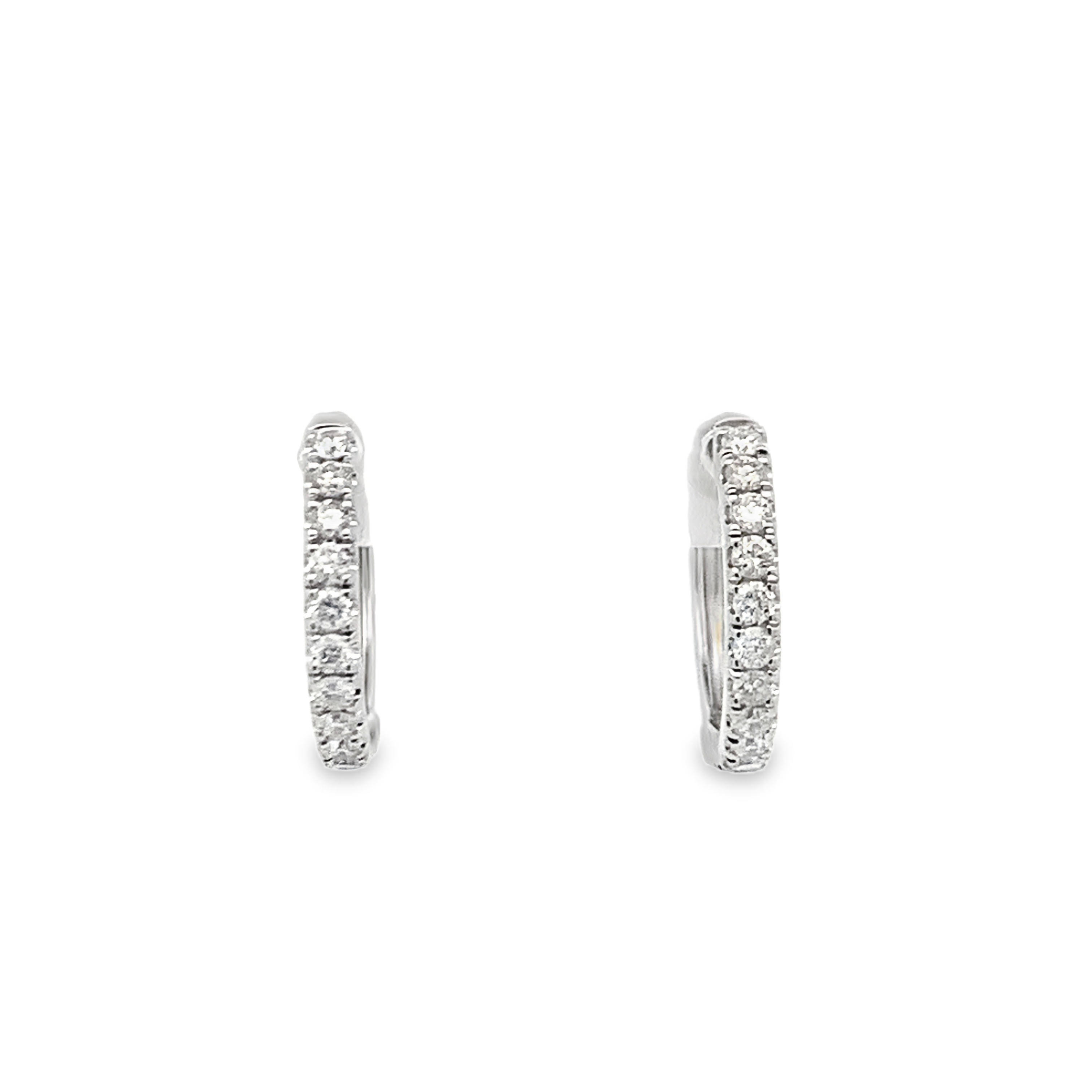14K White Gold 1/2 Carat Diamond Huggies
