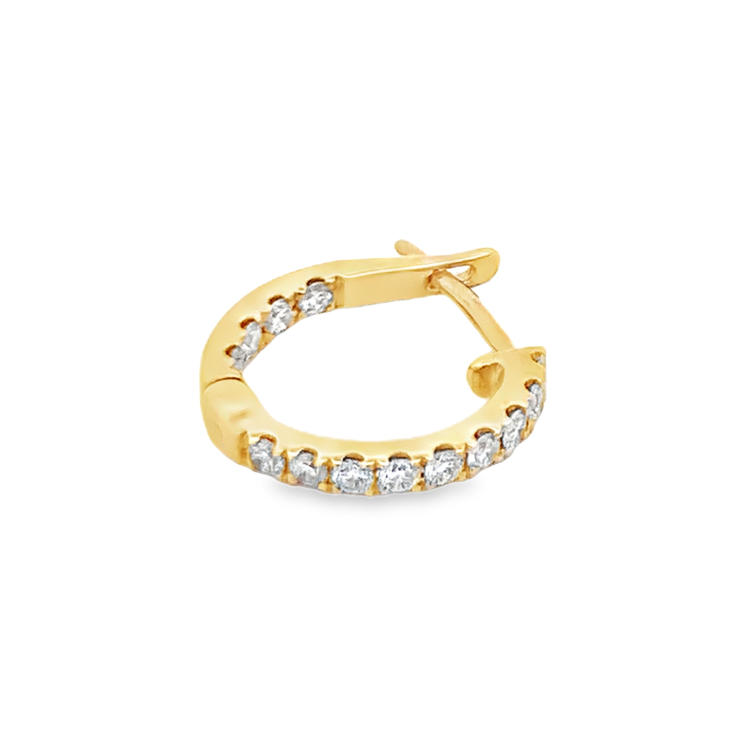 14K Yellow Gold Inside-Out Diamond Huggies