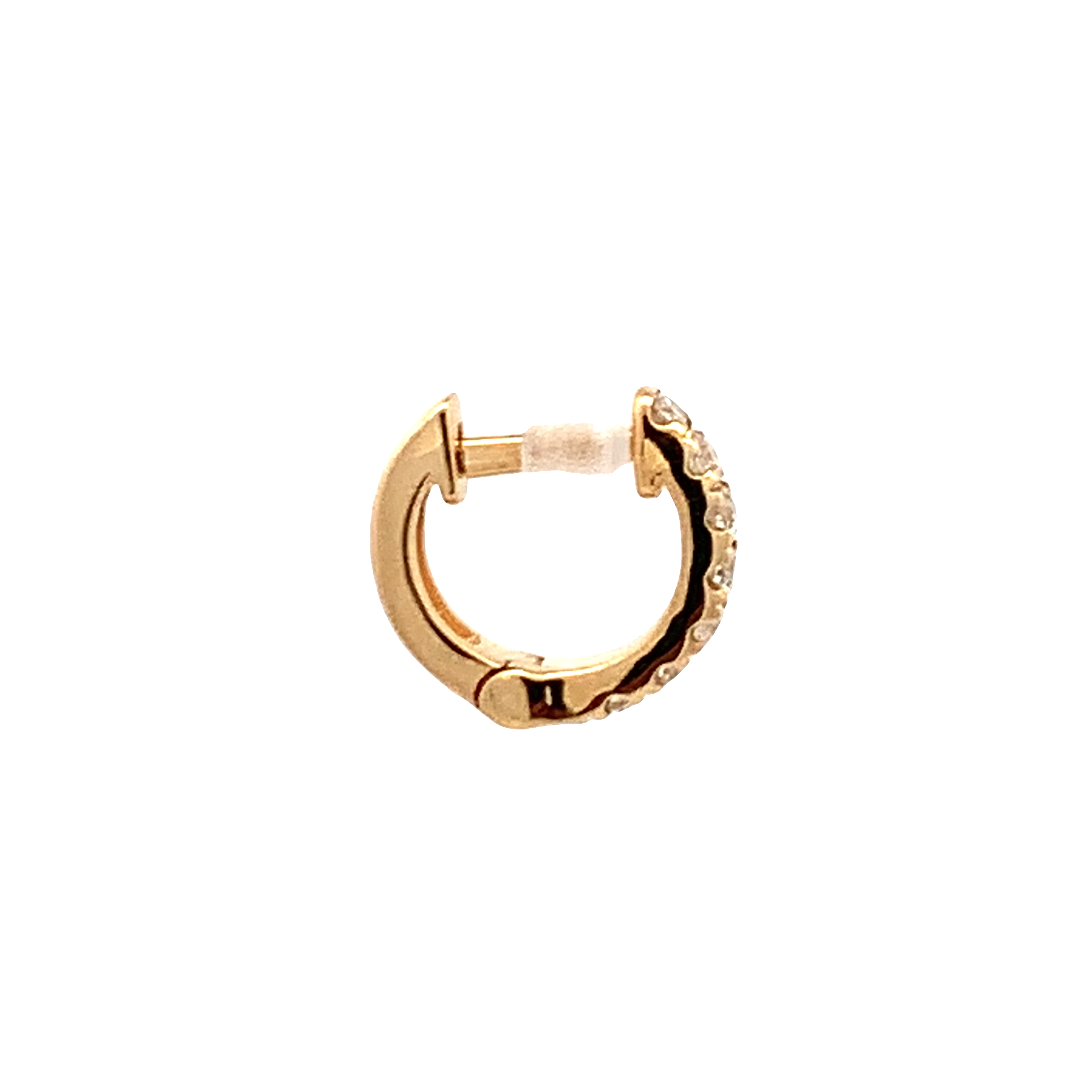 14K Yellow Gold Diamond Huggies