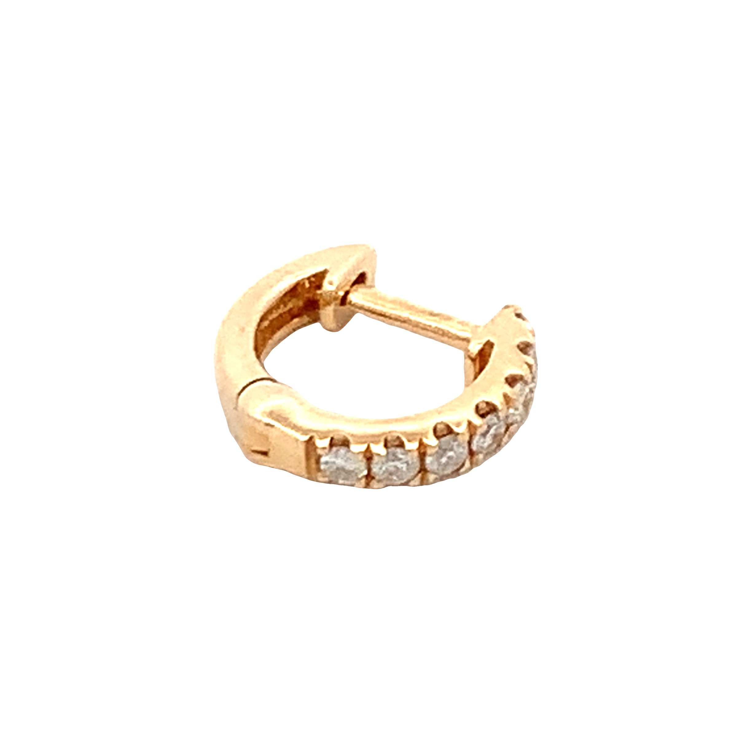 14K Yellow Gold Diamond Huggies