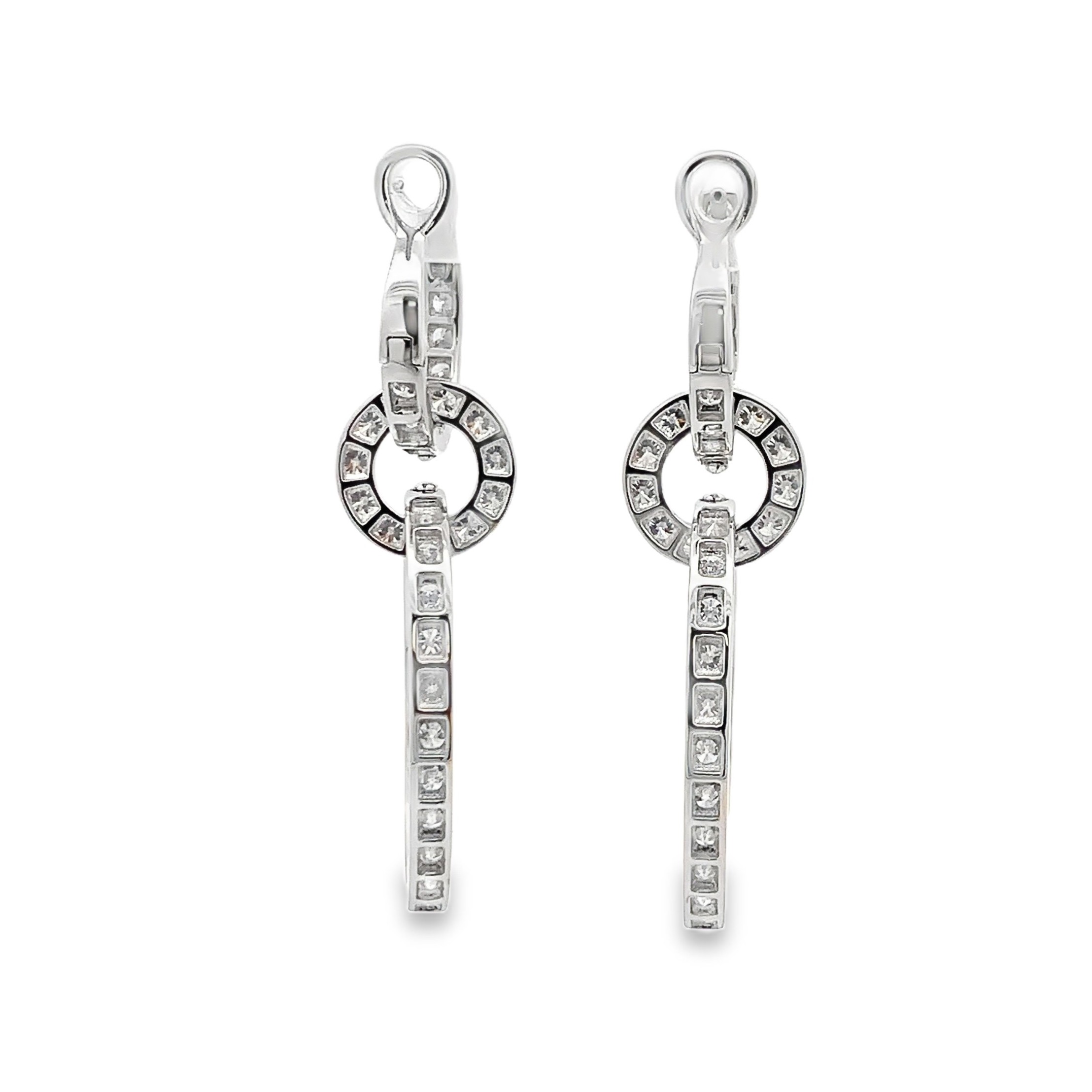 Damaso 18K White Gold Diamond Dangling Earrings