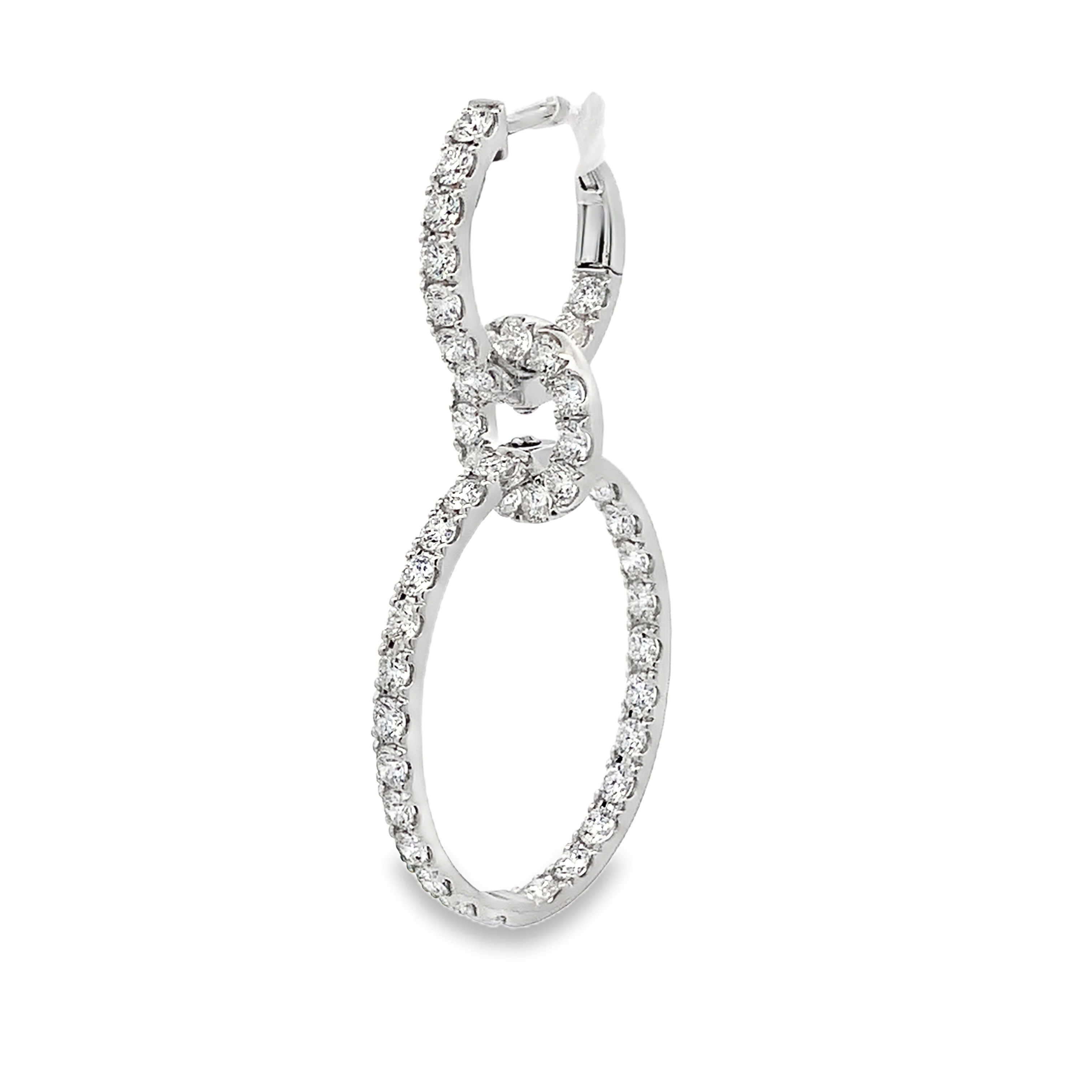 Damaso 18K White Gold Diamond Dangling Earrings