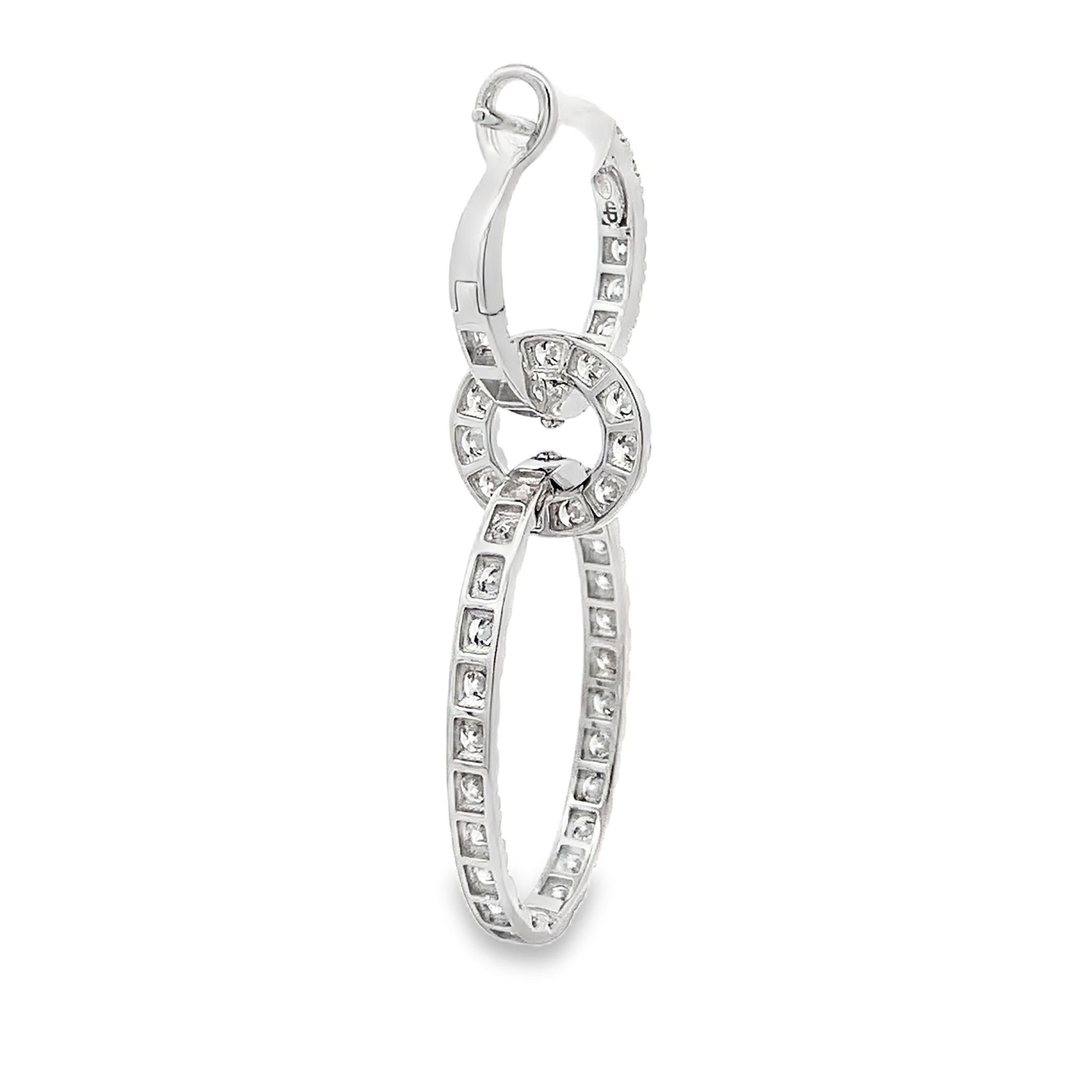 Damaso 18K White Gold Diamond Dangling Earrings