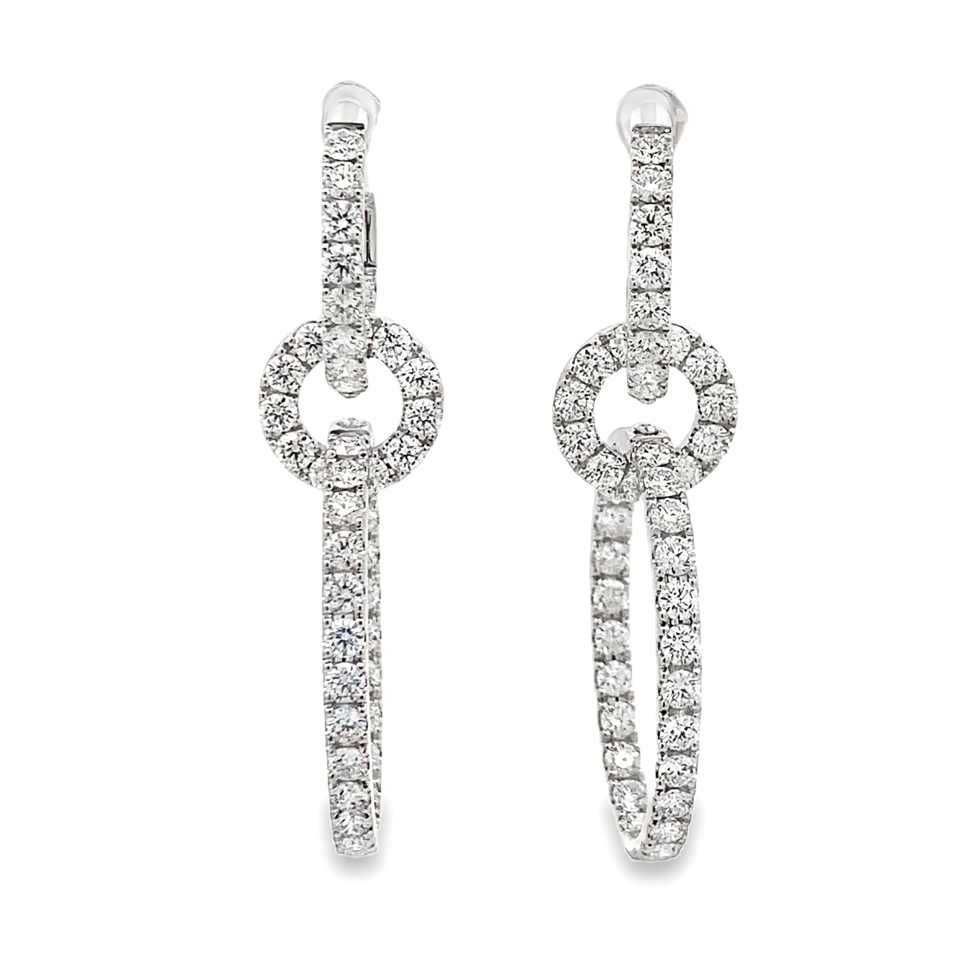 Damaso 18K White Gold Diamond Dangling Earrings