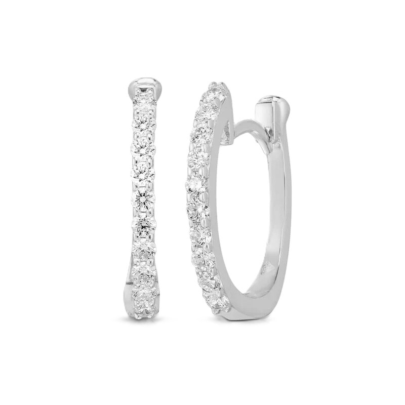 Roberto Coin 18K Yellow Gold Pave Diamond Huggies