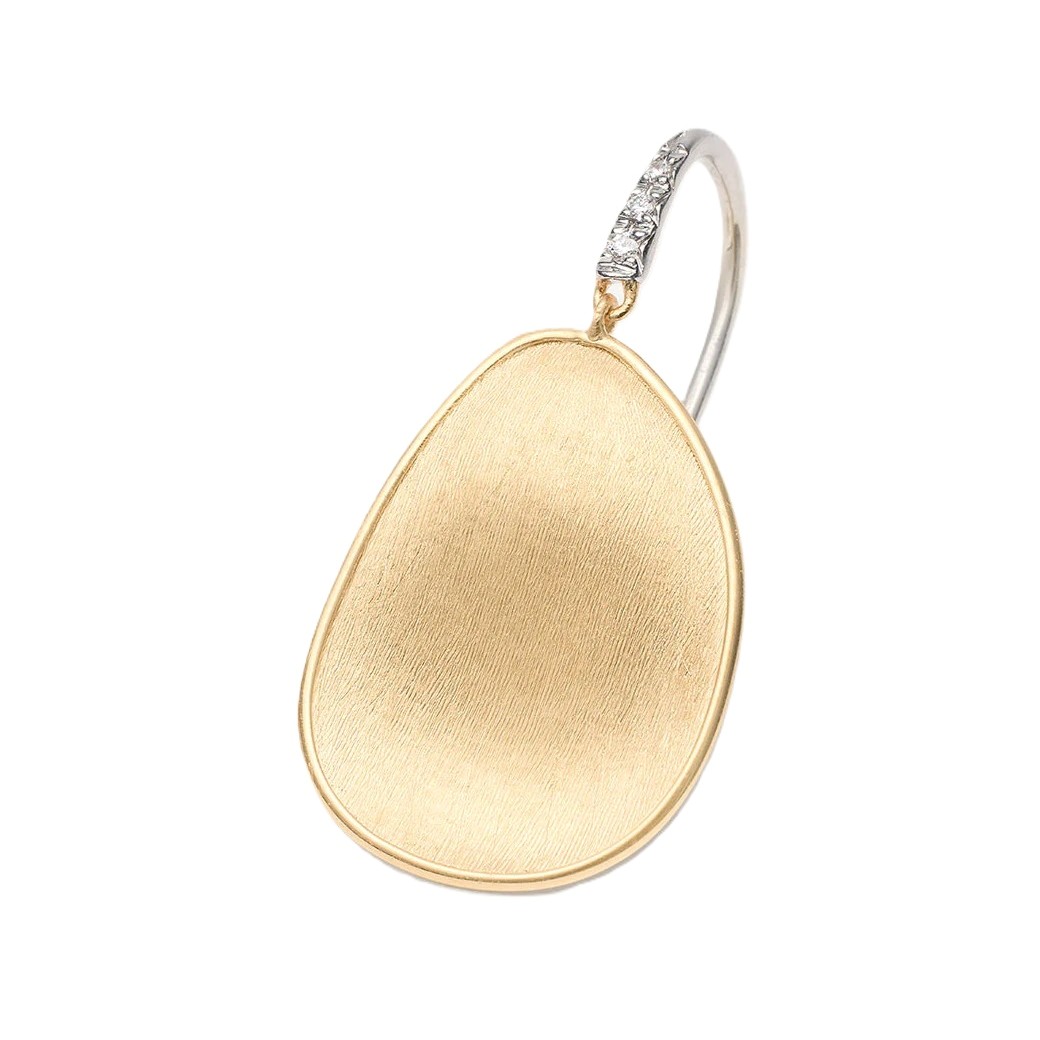 Marco Bicego 18K Two-Tone Lunaria Diamond Petal Drop Earrings with Diamond Hook