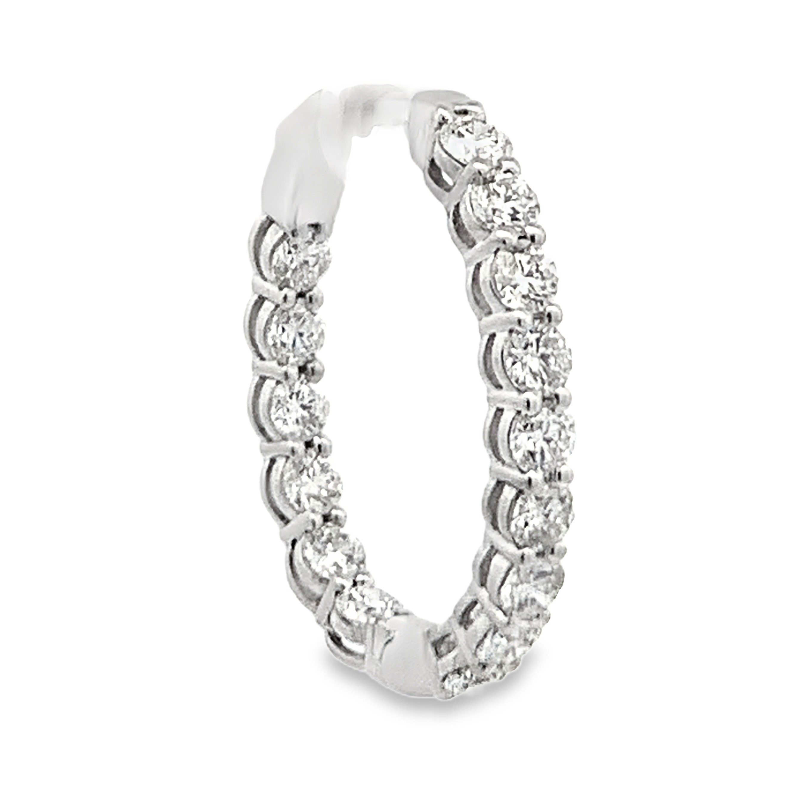 18K White Gold 4.91 Carat Diamond Hoops 30x25mm