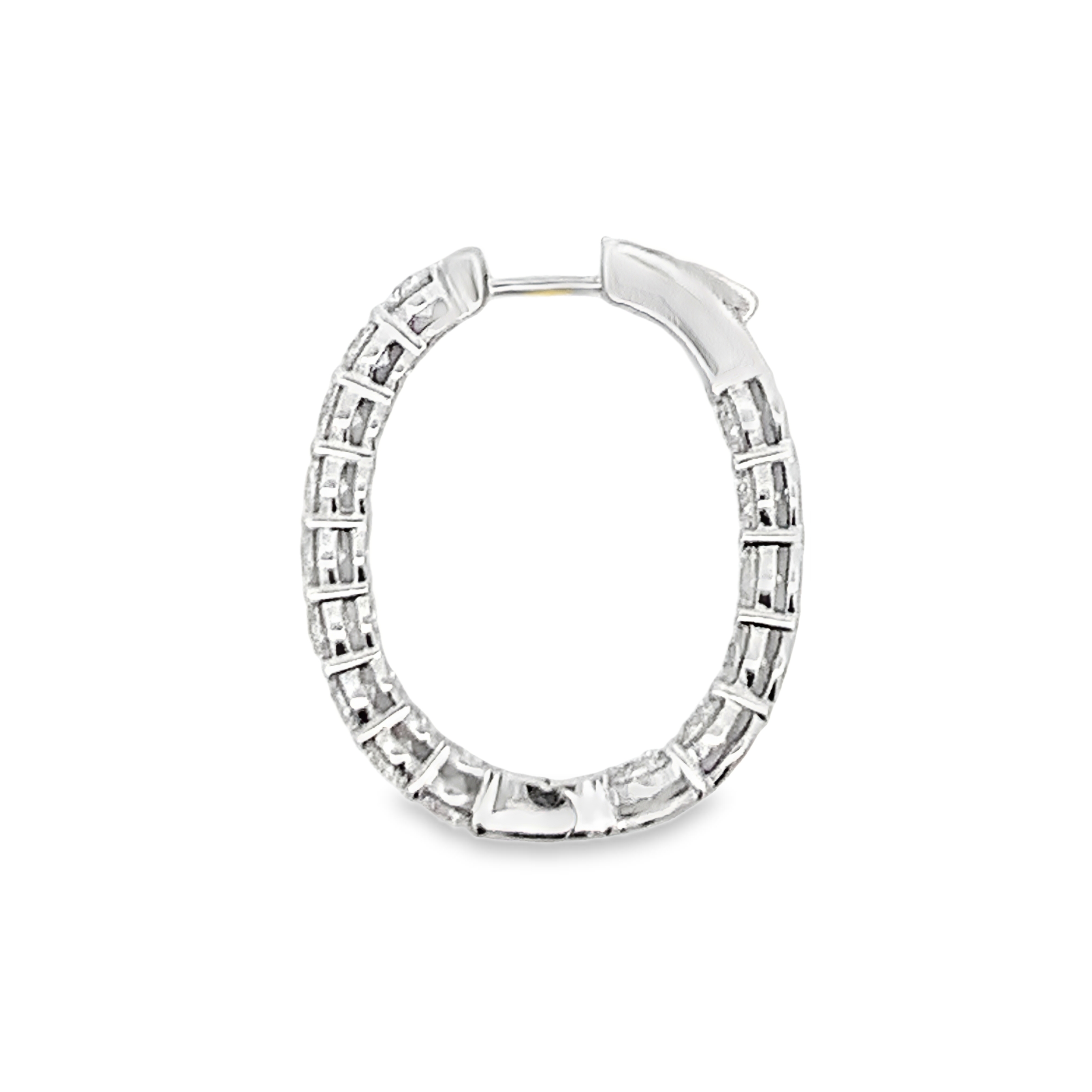 18K White Gold 4.91 Carat Diamond Hoops 30x25mm