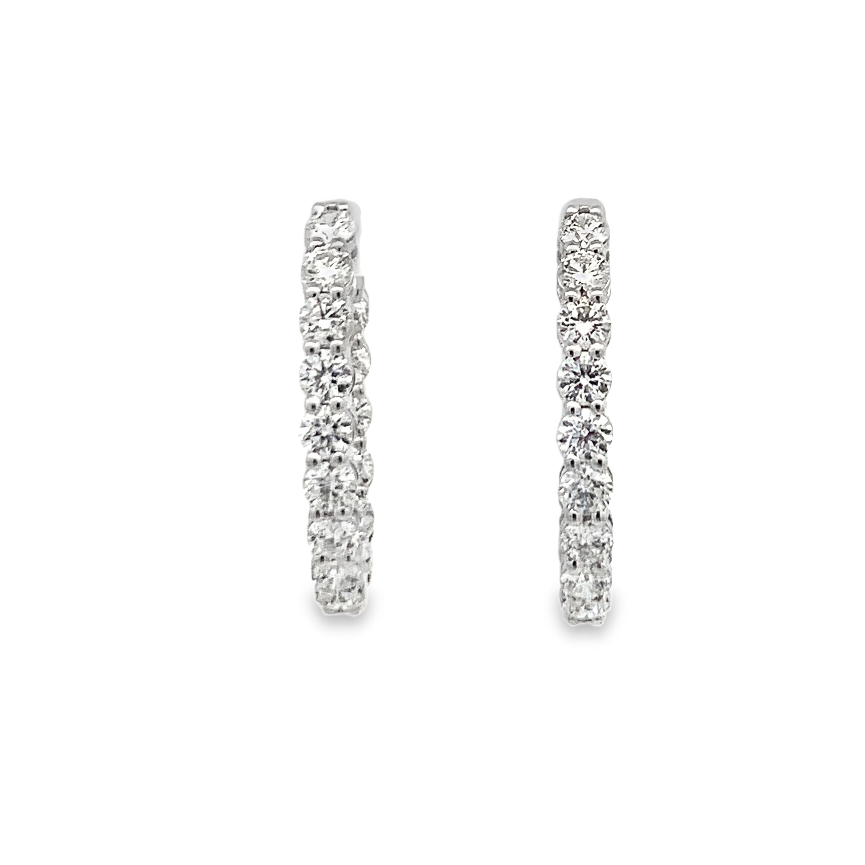18K White Gold 4.91 Carat Diamond Hoops 30x25mm