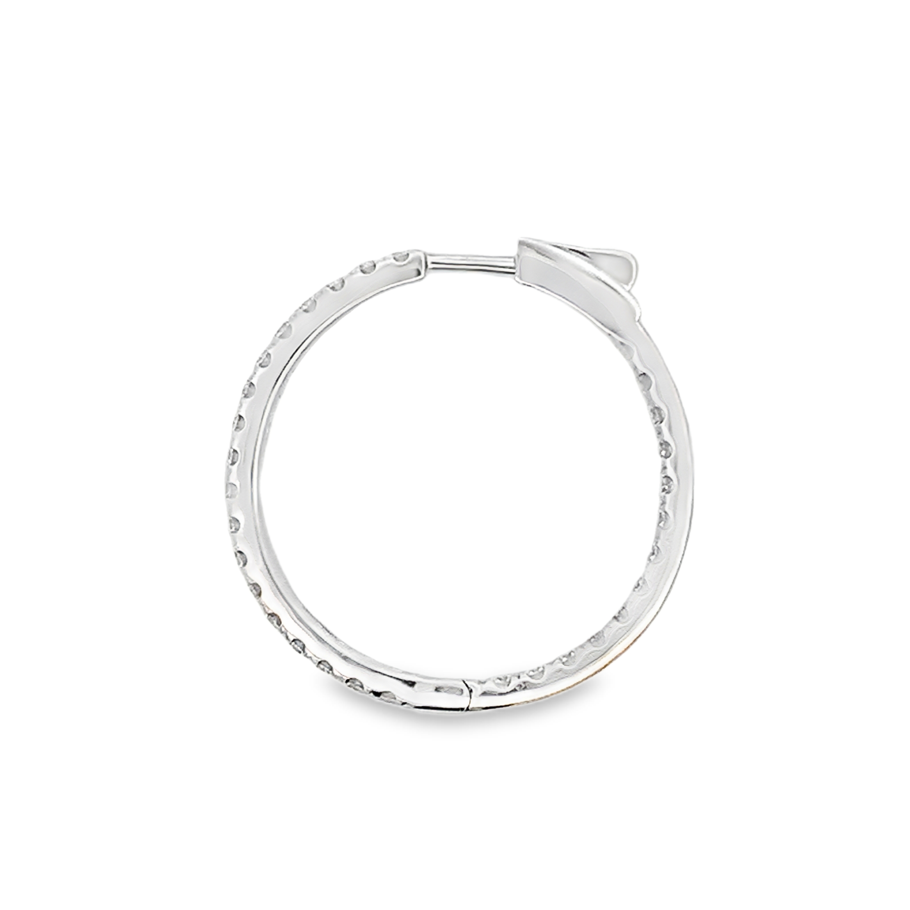18K White Gold Diamond Hoops 27mm