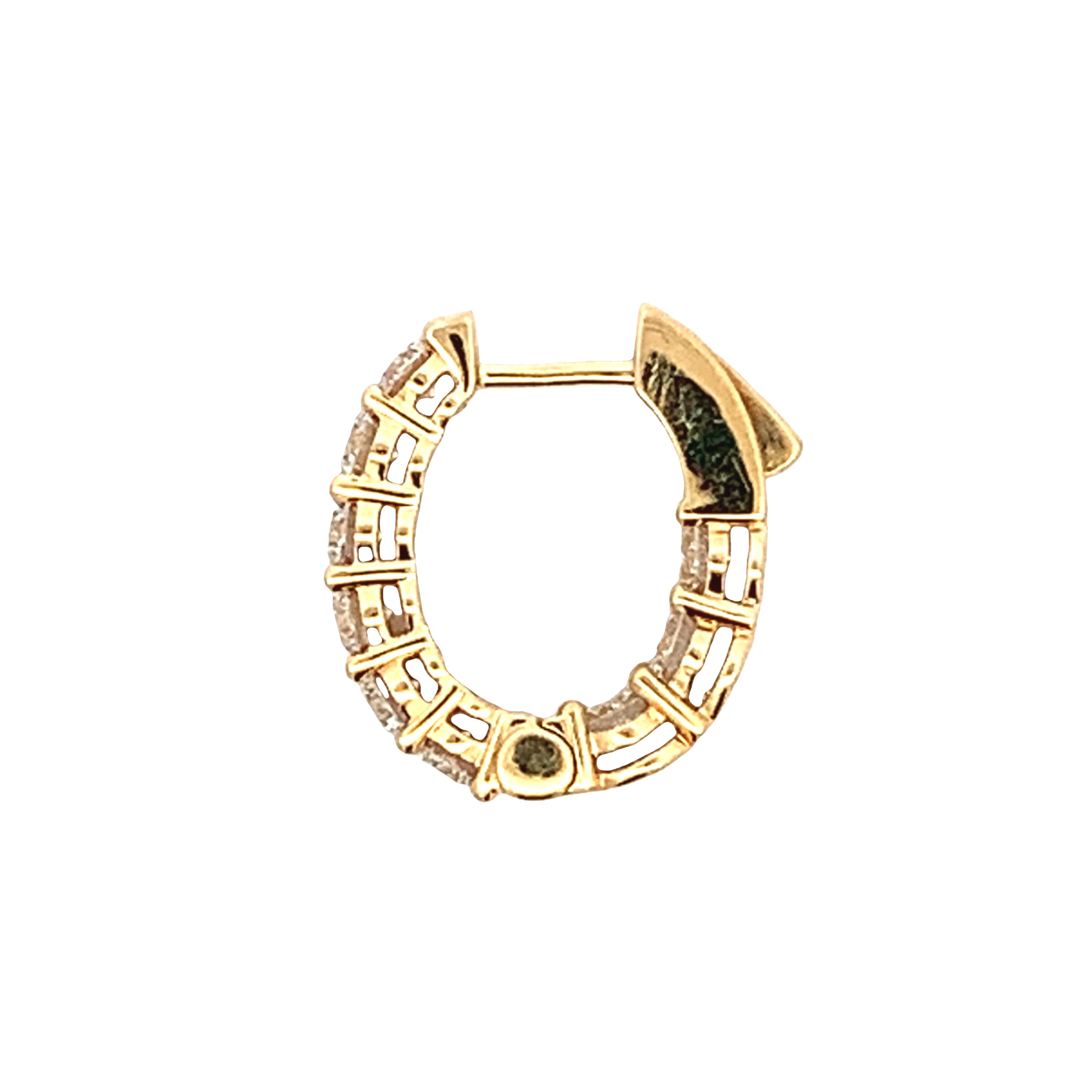18K Yellow Gold 2.35 Carat Diamond Hoops