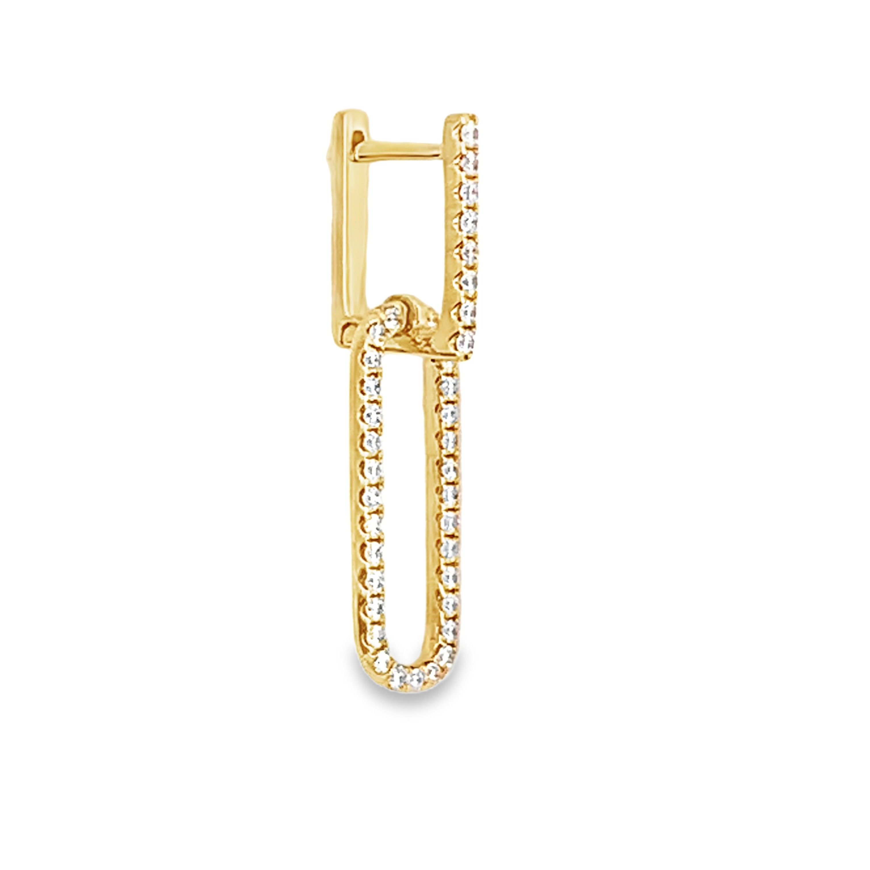 18K Yellow Gold 3/4 Carat Diamond Dangling Earrings