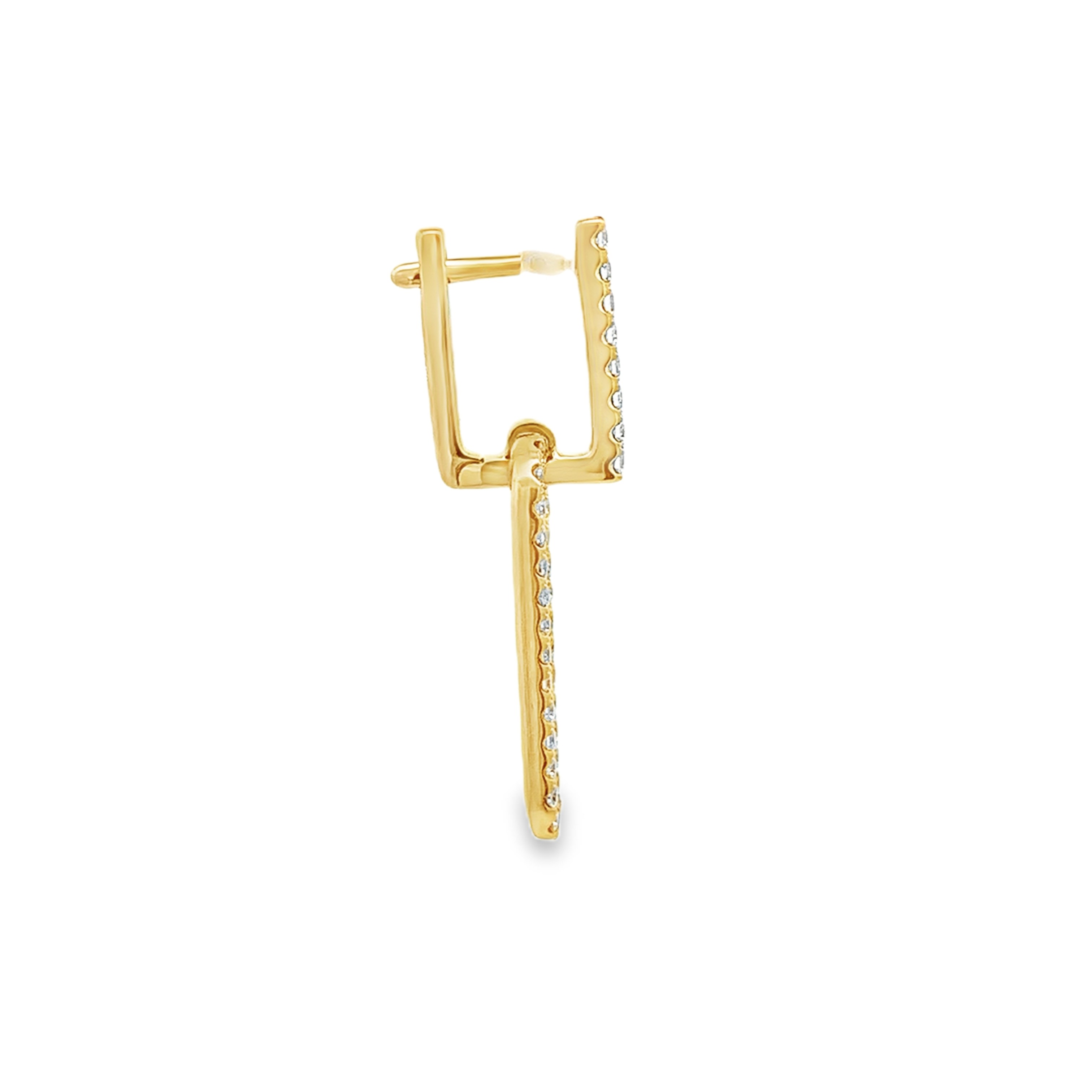 18K Yellow Gold 3/4 Carat Diamond Dangling Earrings
