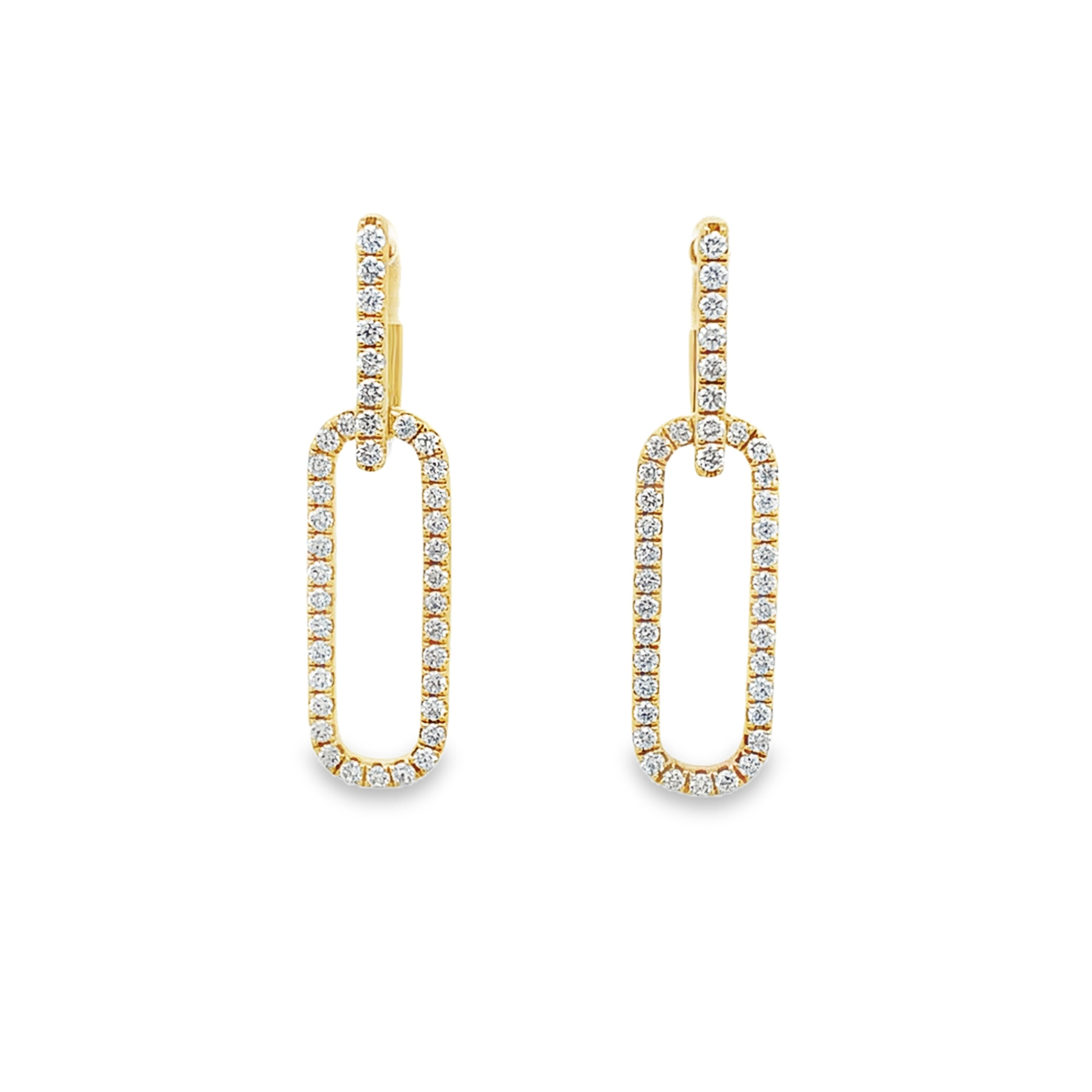 18K Yellow Gold 3/4 Carat Diamond Dangling Earrings