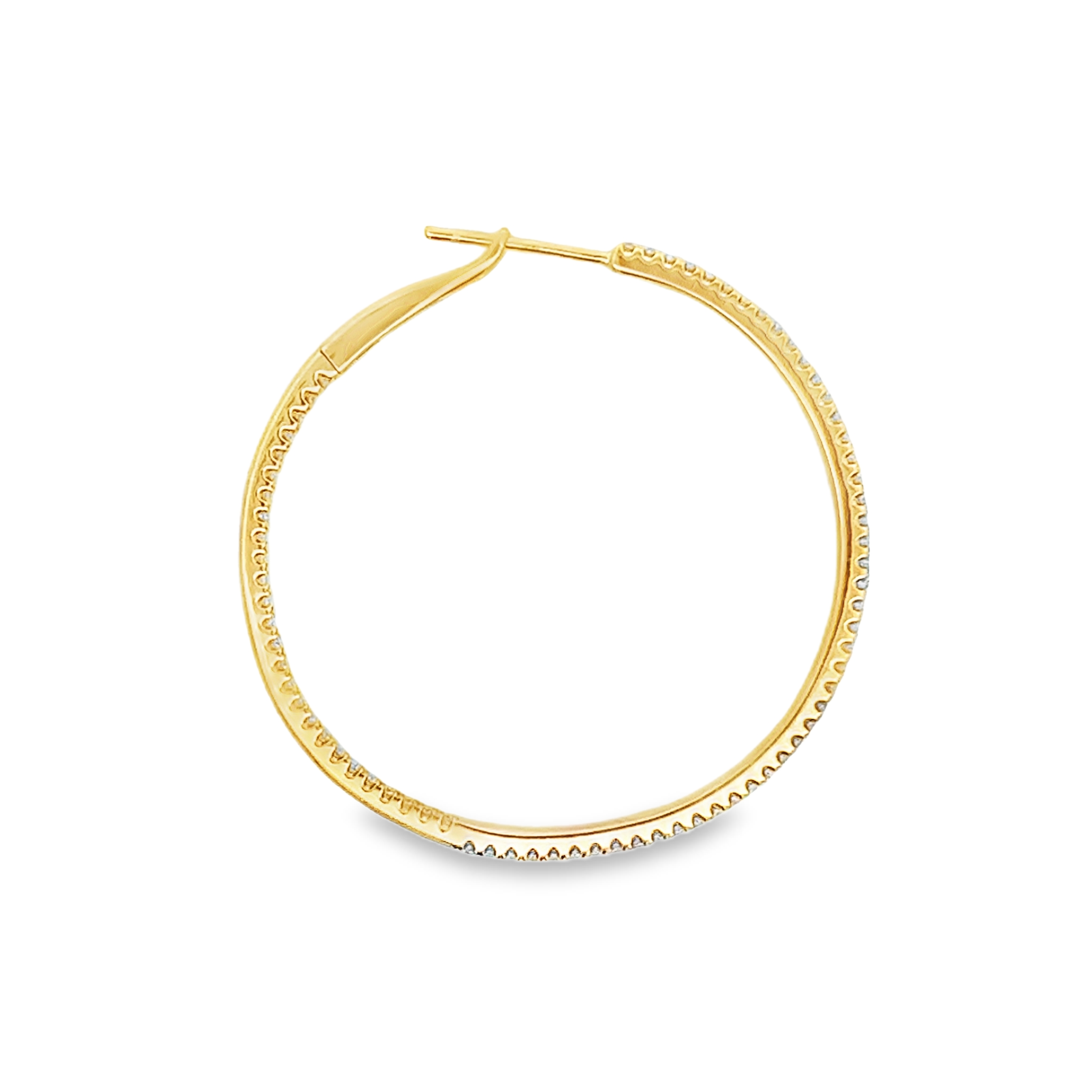 18K Yellow Gold Diamond Hoops 1.50