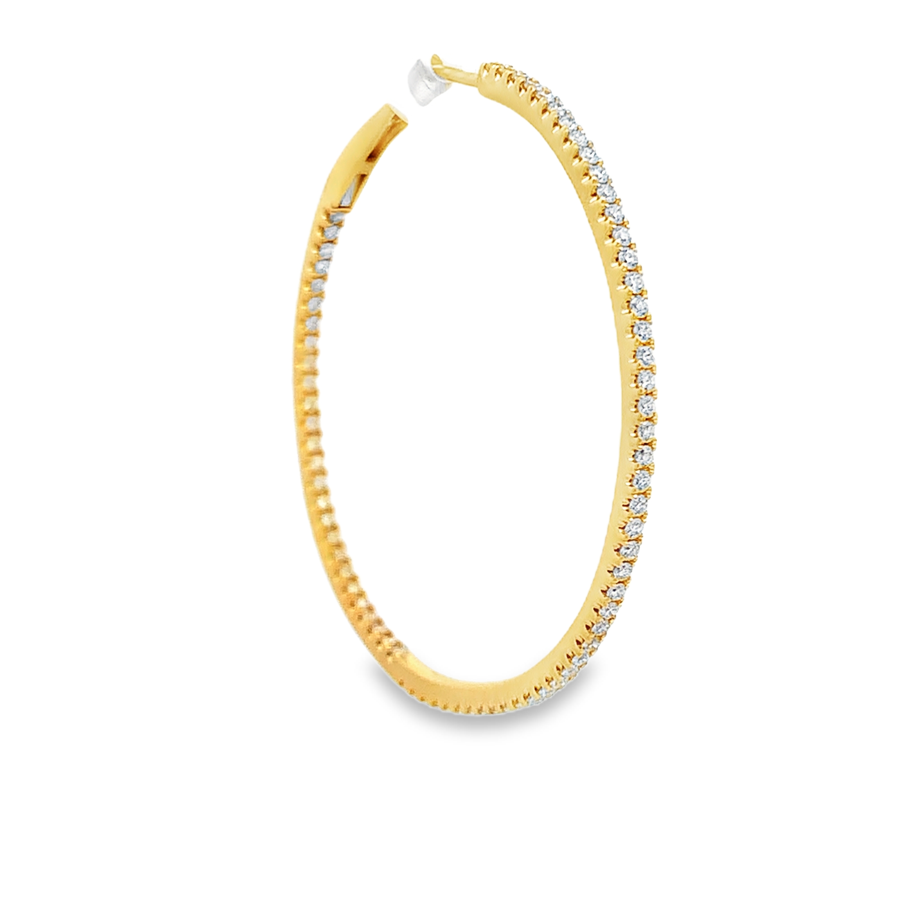 18K Yellow Gold Diamond Hoops 1.50