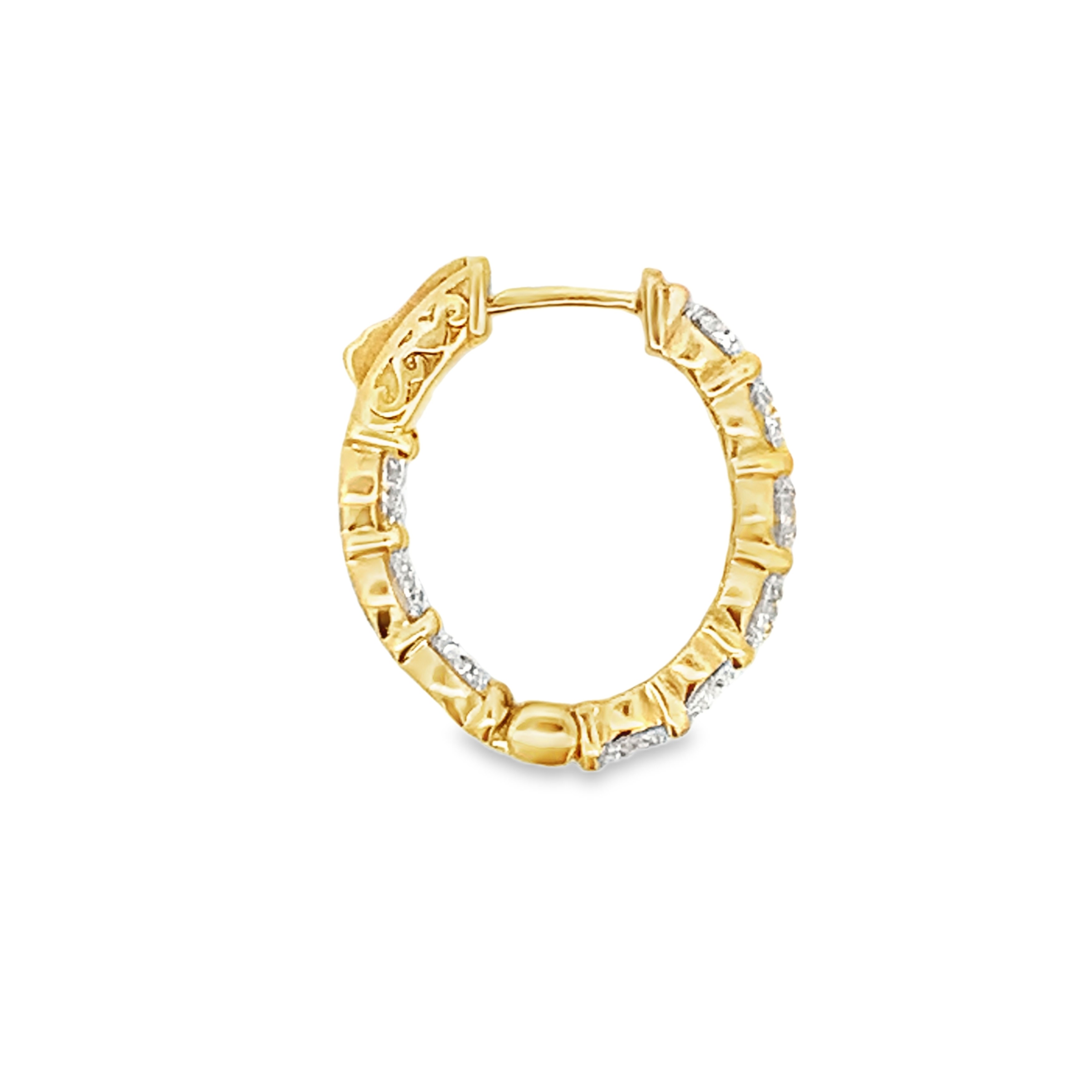 18K Yellow Gold 4-3/4 Carat Diamond Hoops