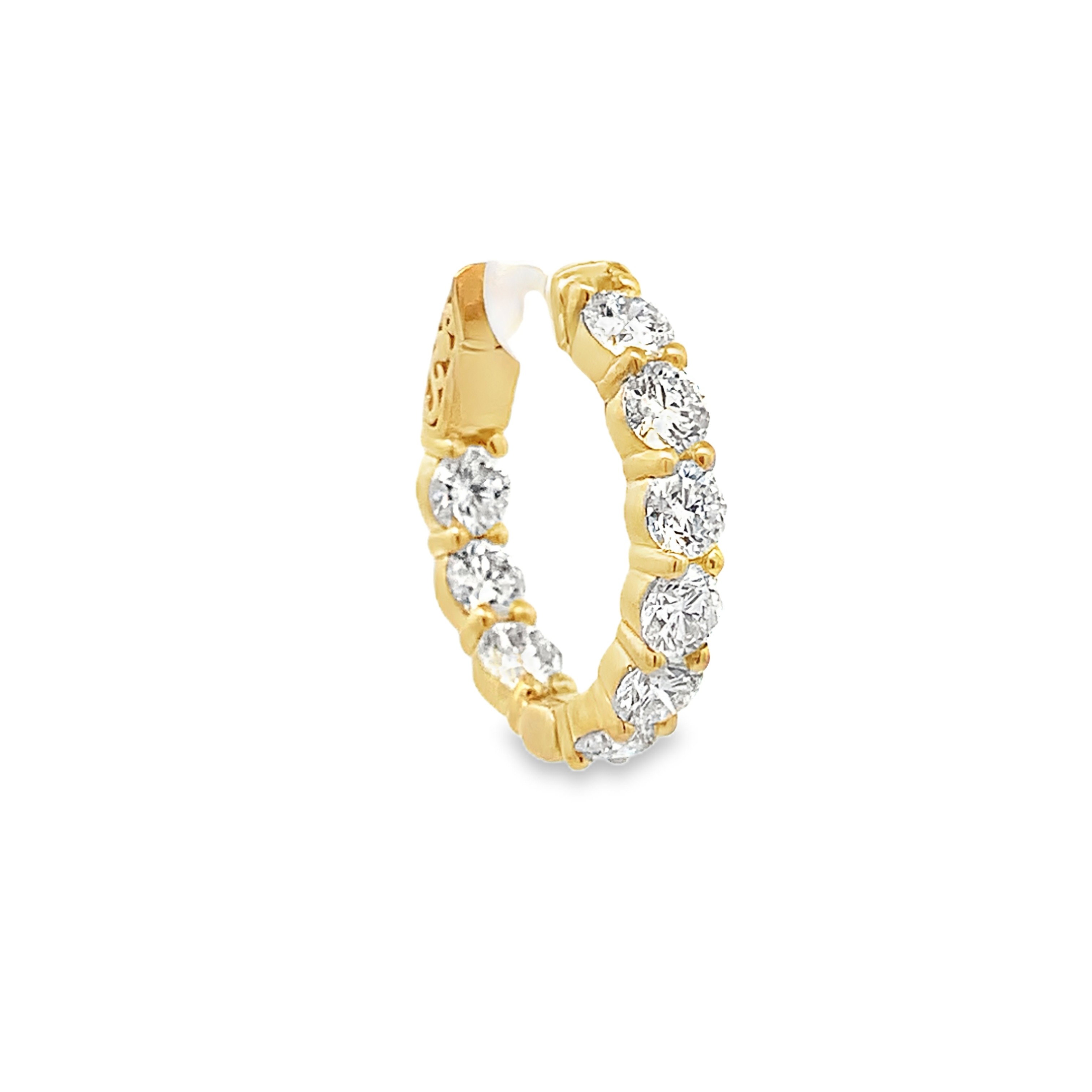 18K Yellow Gold 4-3/4 Carat Diamond Hoops