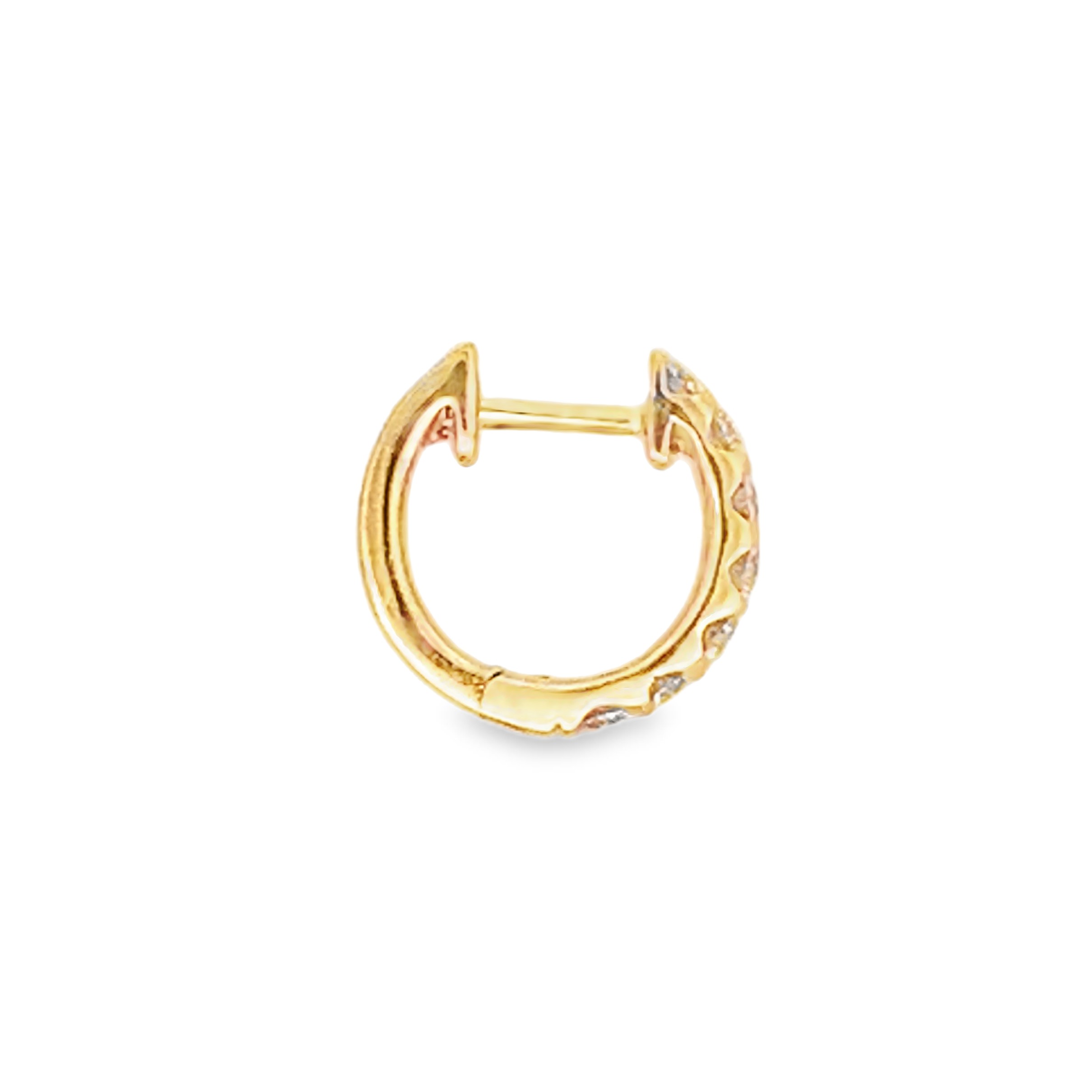 18K Yellow Gold 1/2 Carat Small Diamond Hoops