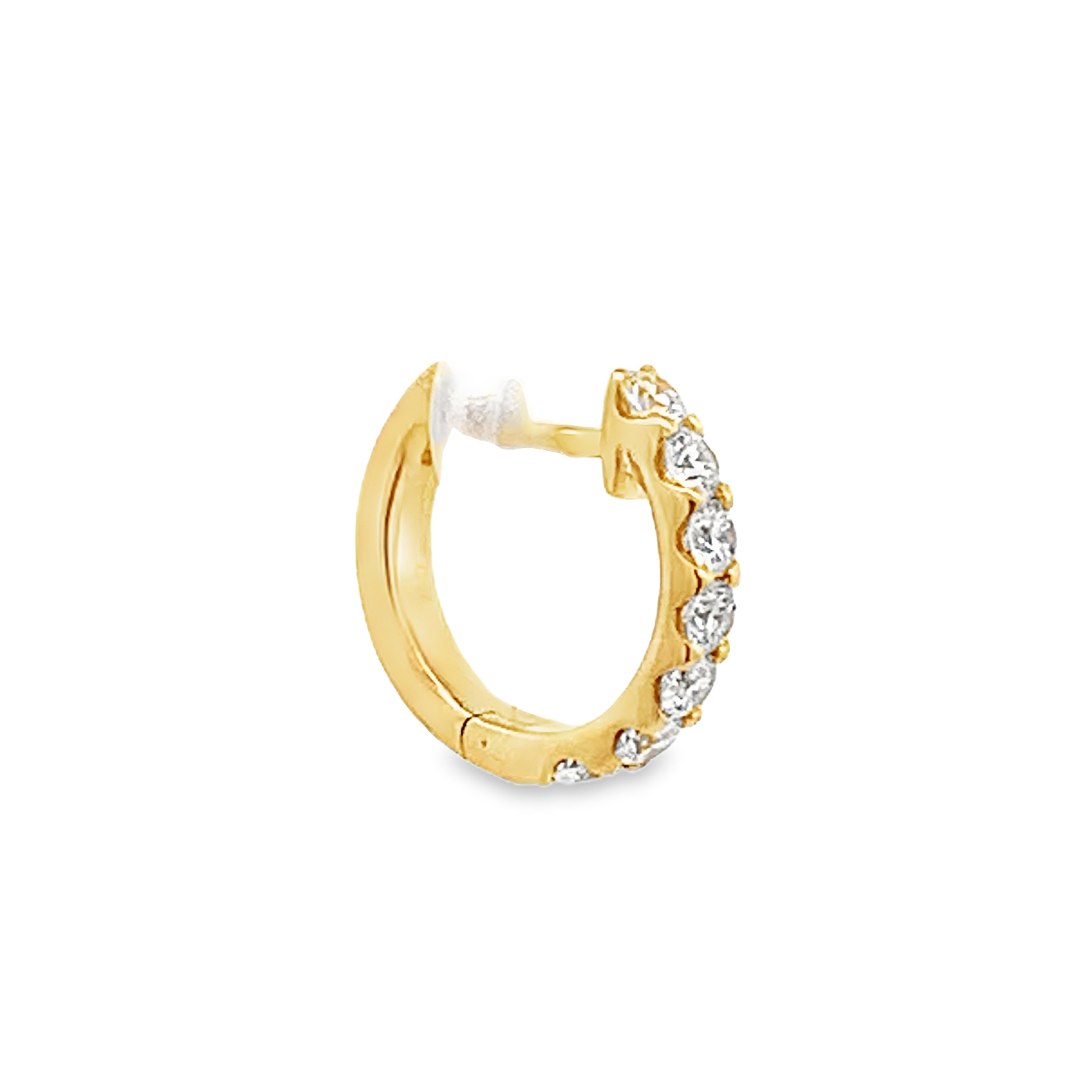 18K Yellow Gold 1/2 Carat Small Diamond Hoops