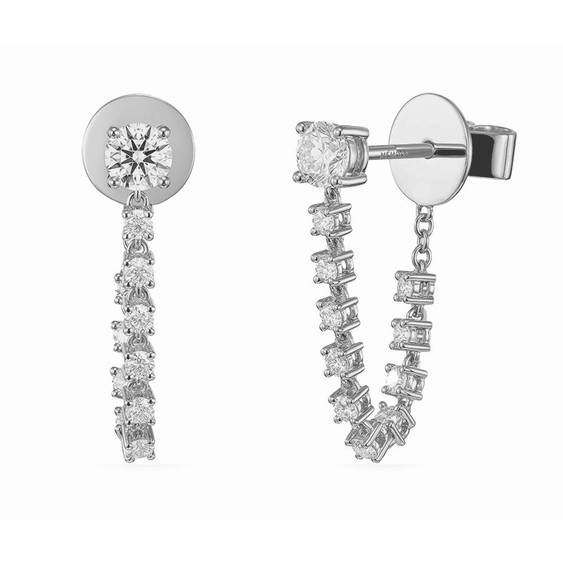 Memoire 18K White Gold Draped Stiletto Diamond Earrings