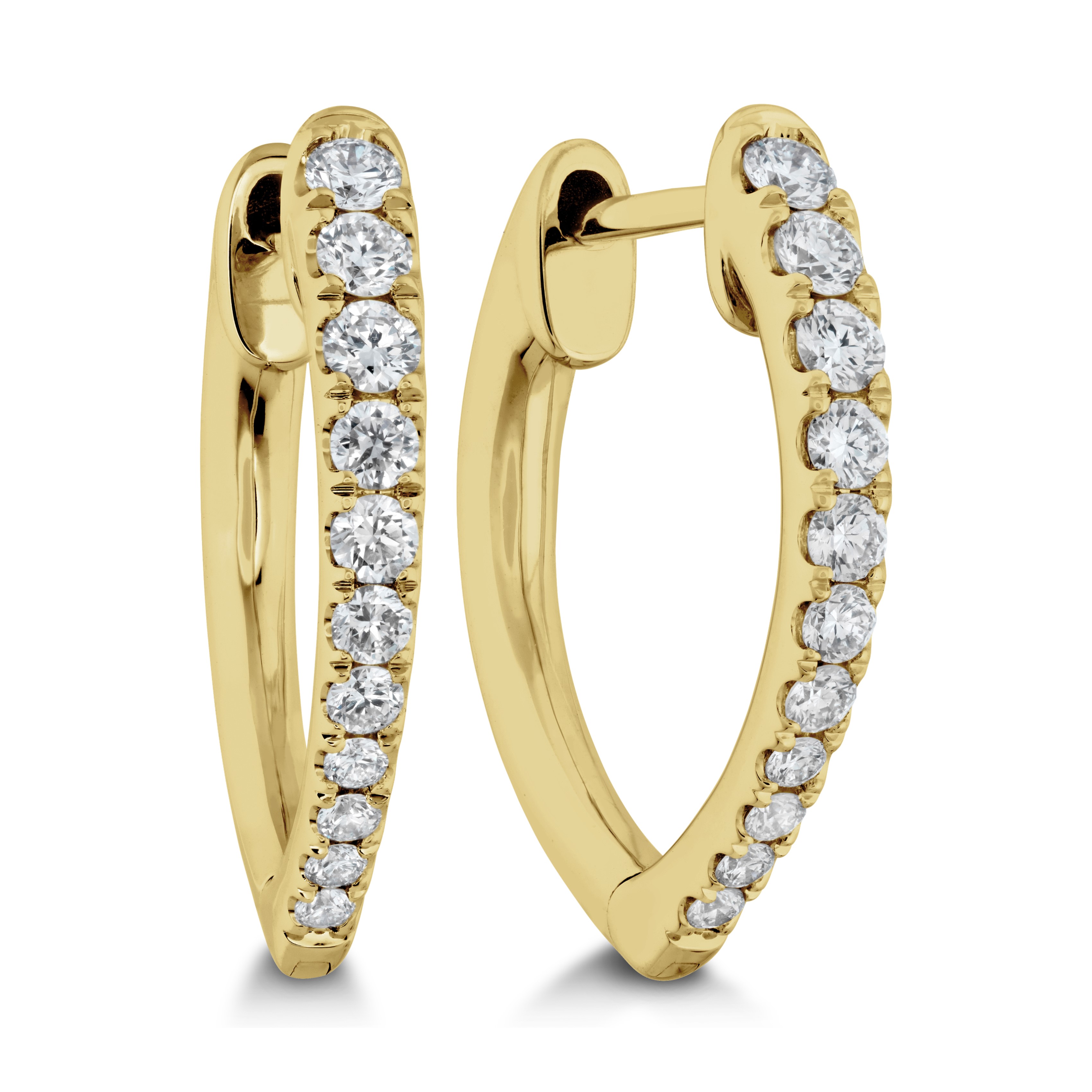 Memoire 18K Yellow Gold Imperial Pointed Diamond Huggies