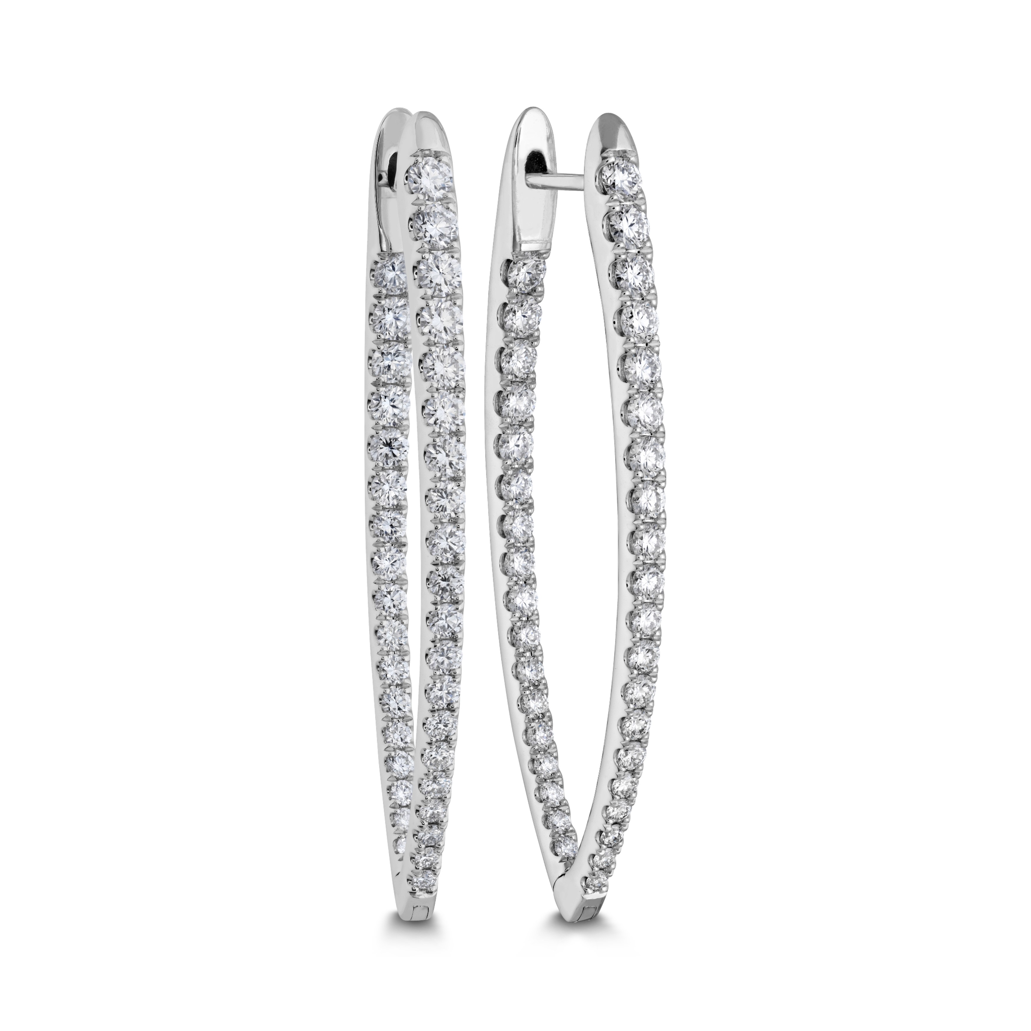 Memoire 18K White Gold Large Imperial Pointed Diamond Huggies