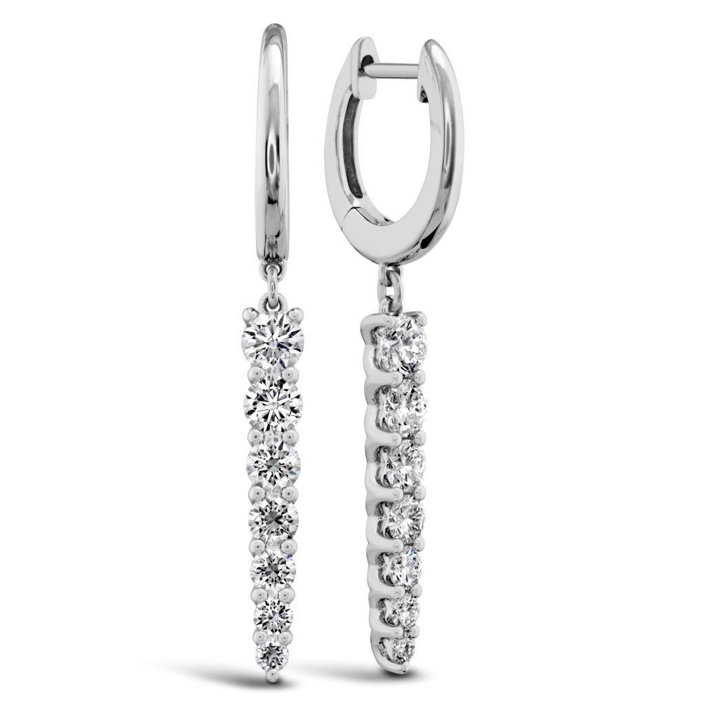 Memoire 18K White Gold Identity Drop Diamond Earrings