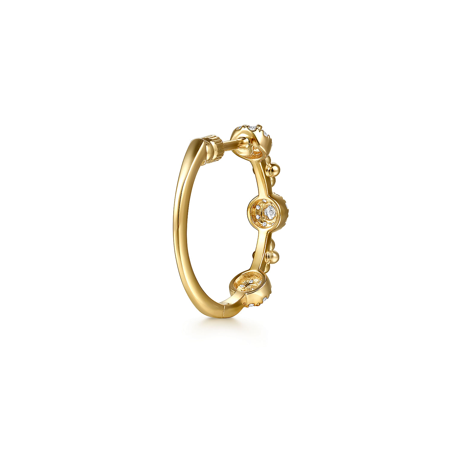 Gabriel & Co. 14K Yellow Gold Bujukan Diamond Cluster Hoops